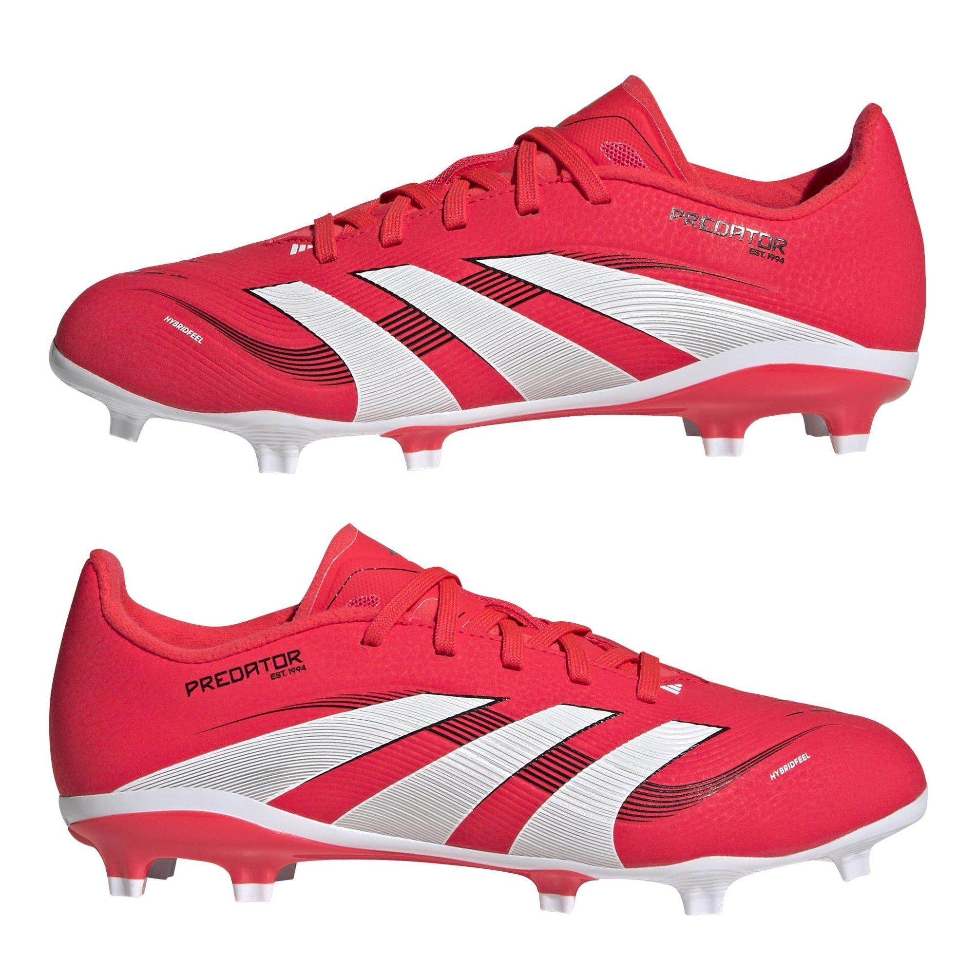 Vermelho/Branco - adidas - Predator League Juniors Firm Ground Football Boots - 9
