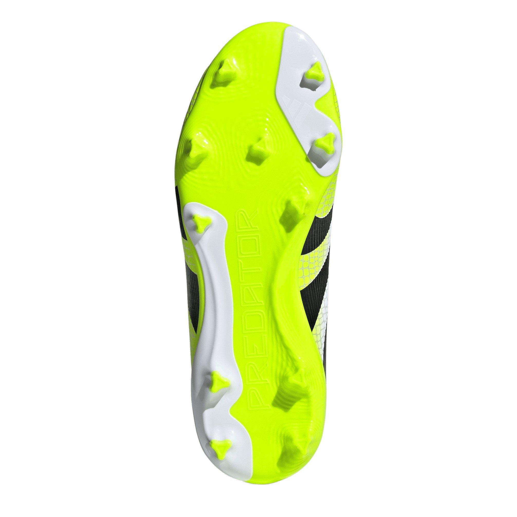 White/Blk/Lemon - adidas - Predator League Juniors Firm Ground Football Boots - 6