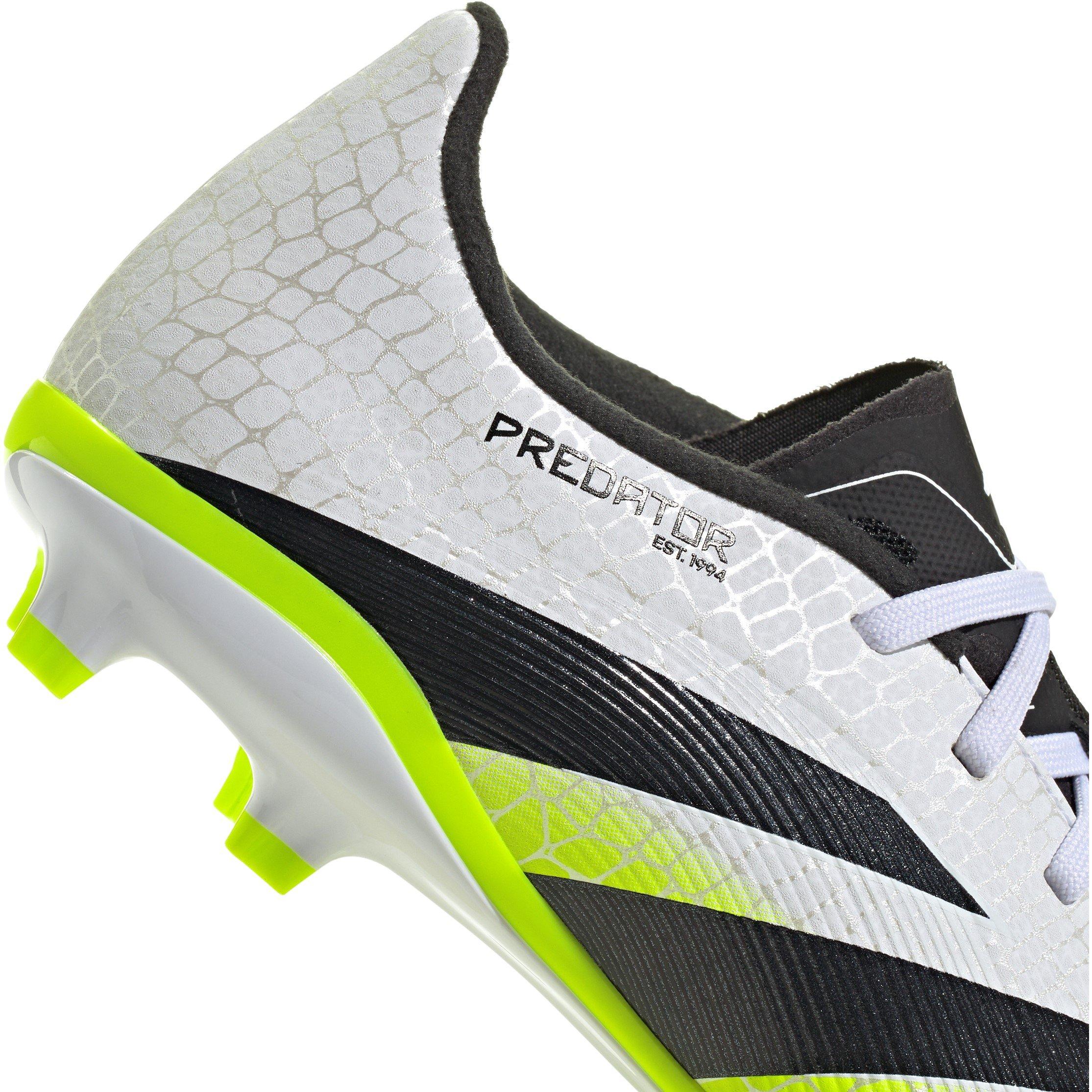 White/Blk/Lemon - adidas - Predator League Juniors Firm Ground Football Boots - 8