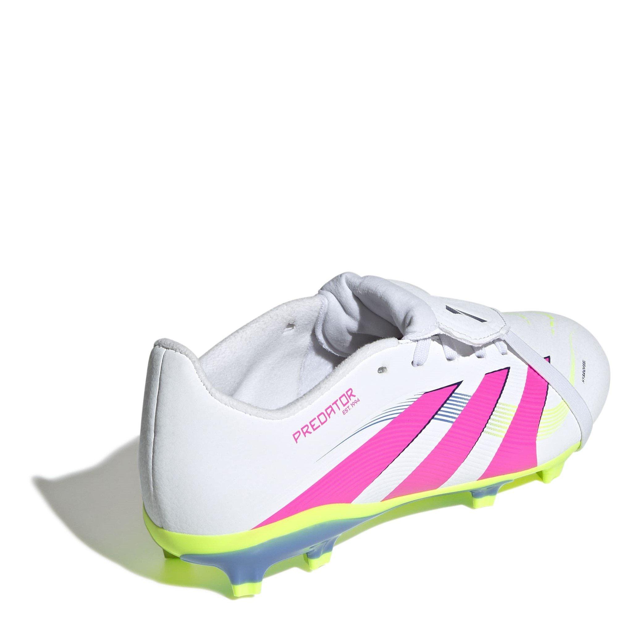 White/Pink - adidas - Predator League Fold-Over Tongue Junior Firm Ground Football Boots - 4