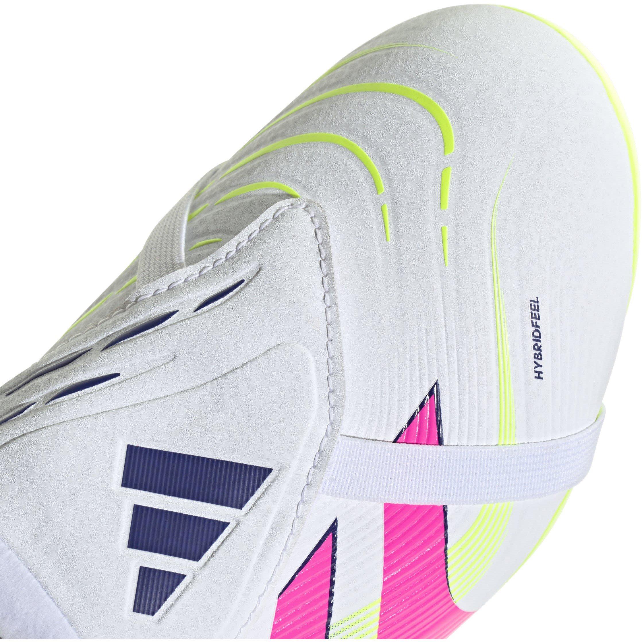 White/Pink - adidas - Predator League Fold-Over Tongue Junior Firm Ground Football Boots - 8