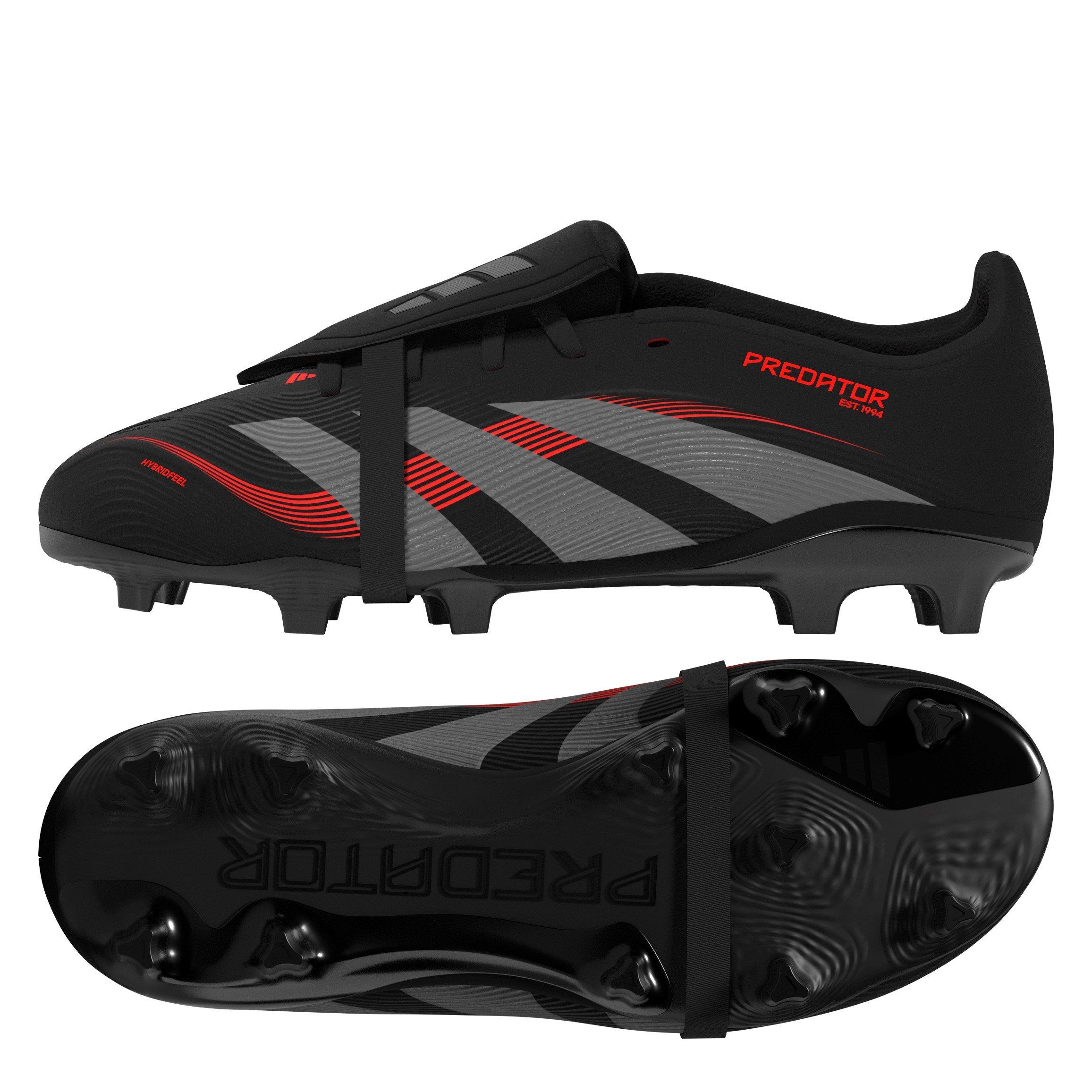 Black/Grey - adidas - adidas Predator League Fold-Over Tongue Junior Firm Ground Football Boots - 4