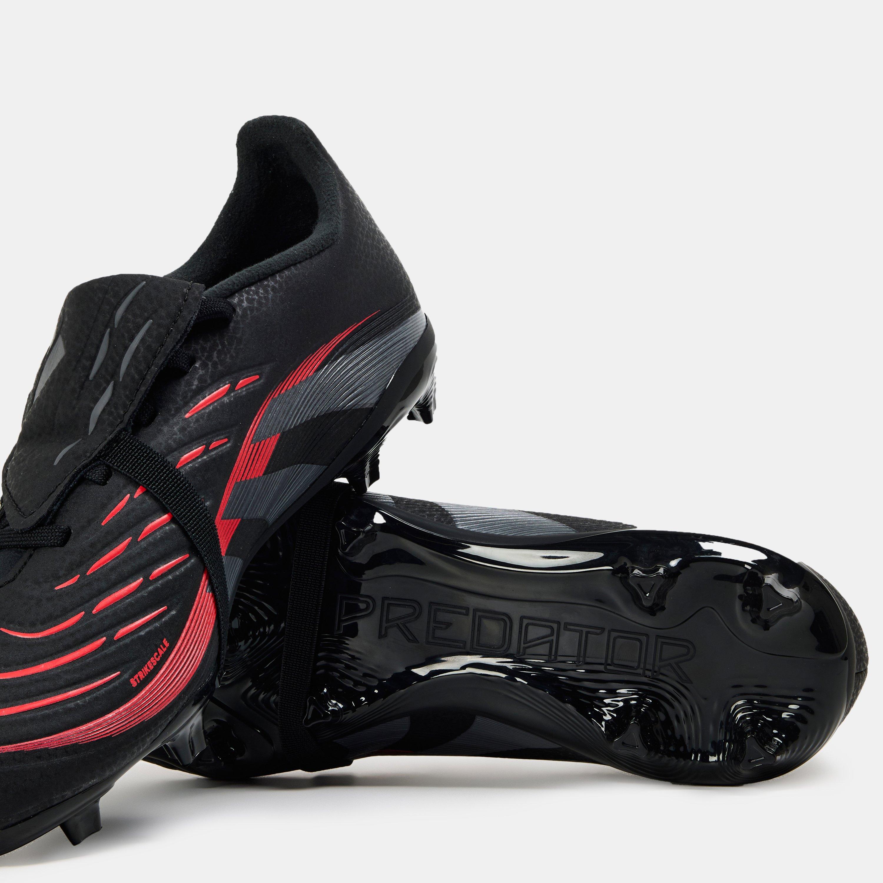 Black/Grey - adidas - adidas Predator League Fold-Over Tongue Junior Firm Ground Football Boots - 5