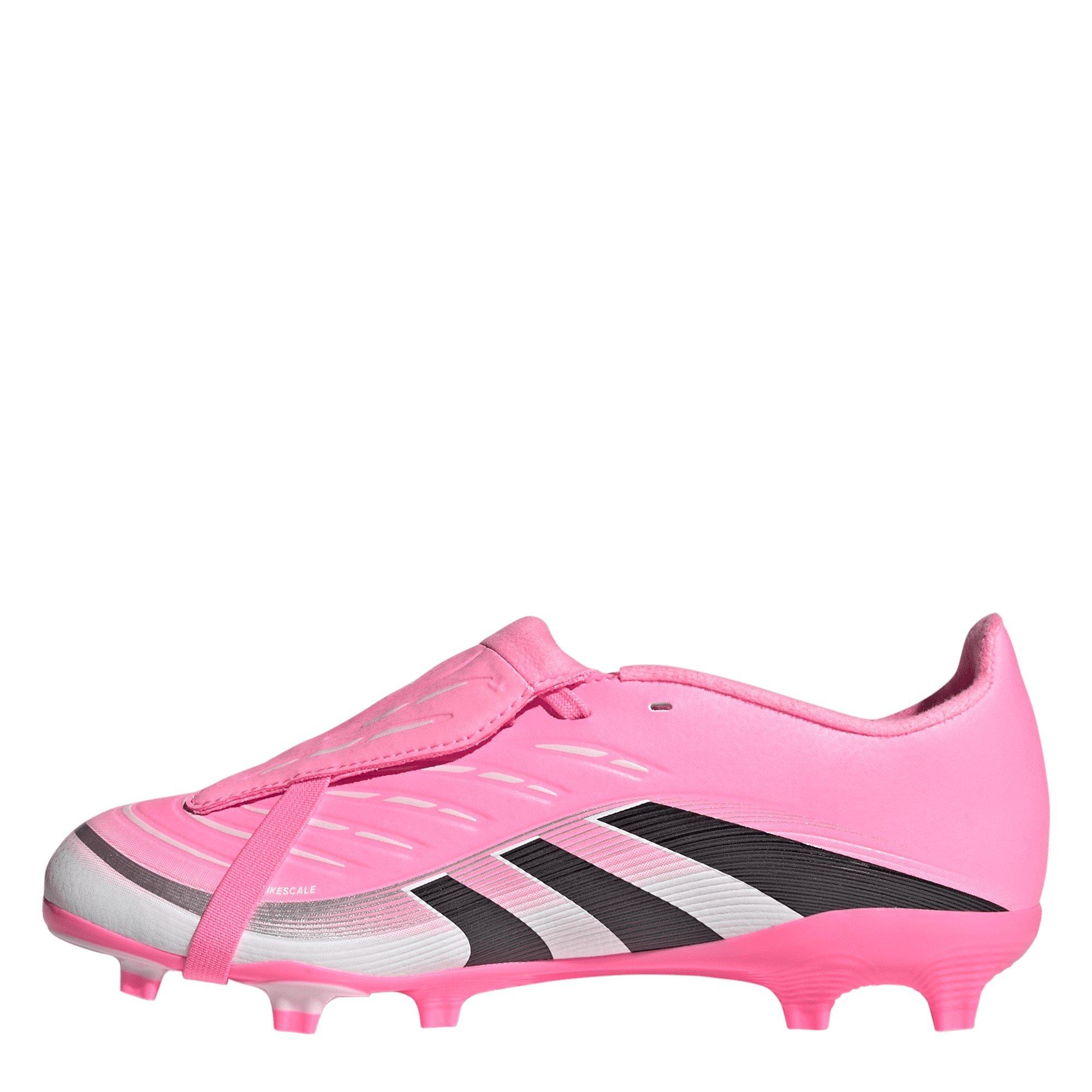 Rosa/Weiß - adidas - Predator League Fold-Over Tongue Junior Firm Ground Football Boots - 2