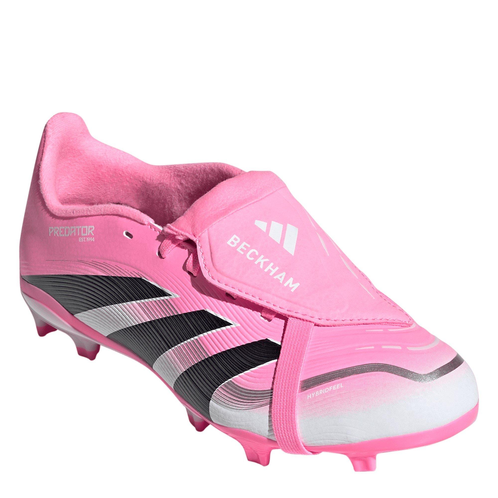 Rosa/Weiß - adidas - Predator League Fold-Over Tongue Junior Firm Ground Football Boots - 3