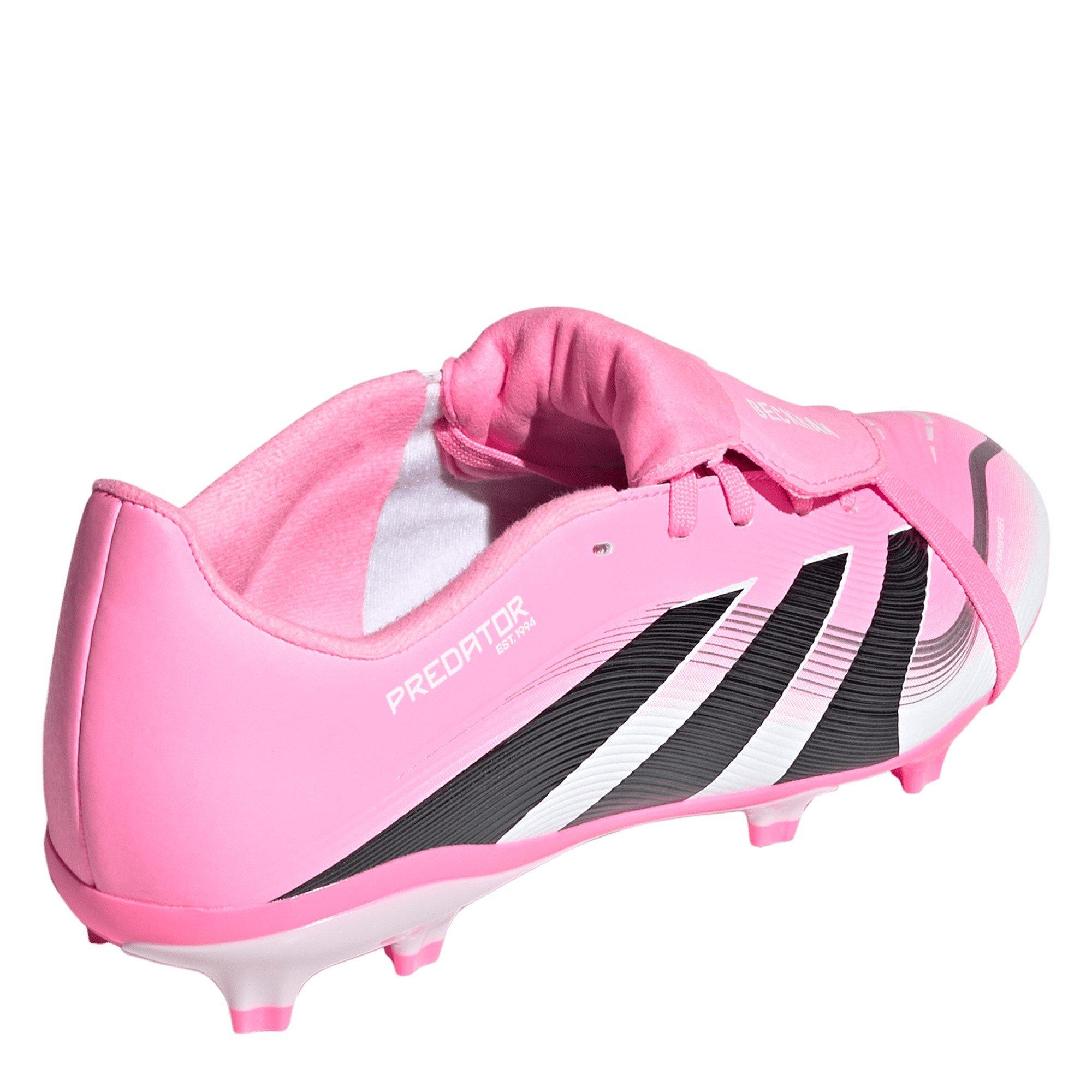 Rosa/Weiß - adidas - Predator League Fold-Over Tongue Junior Firm Ground Football Boots - 4