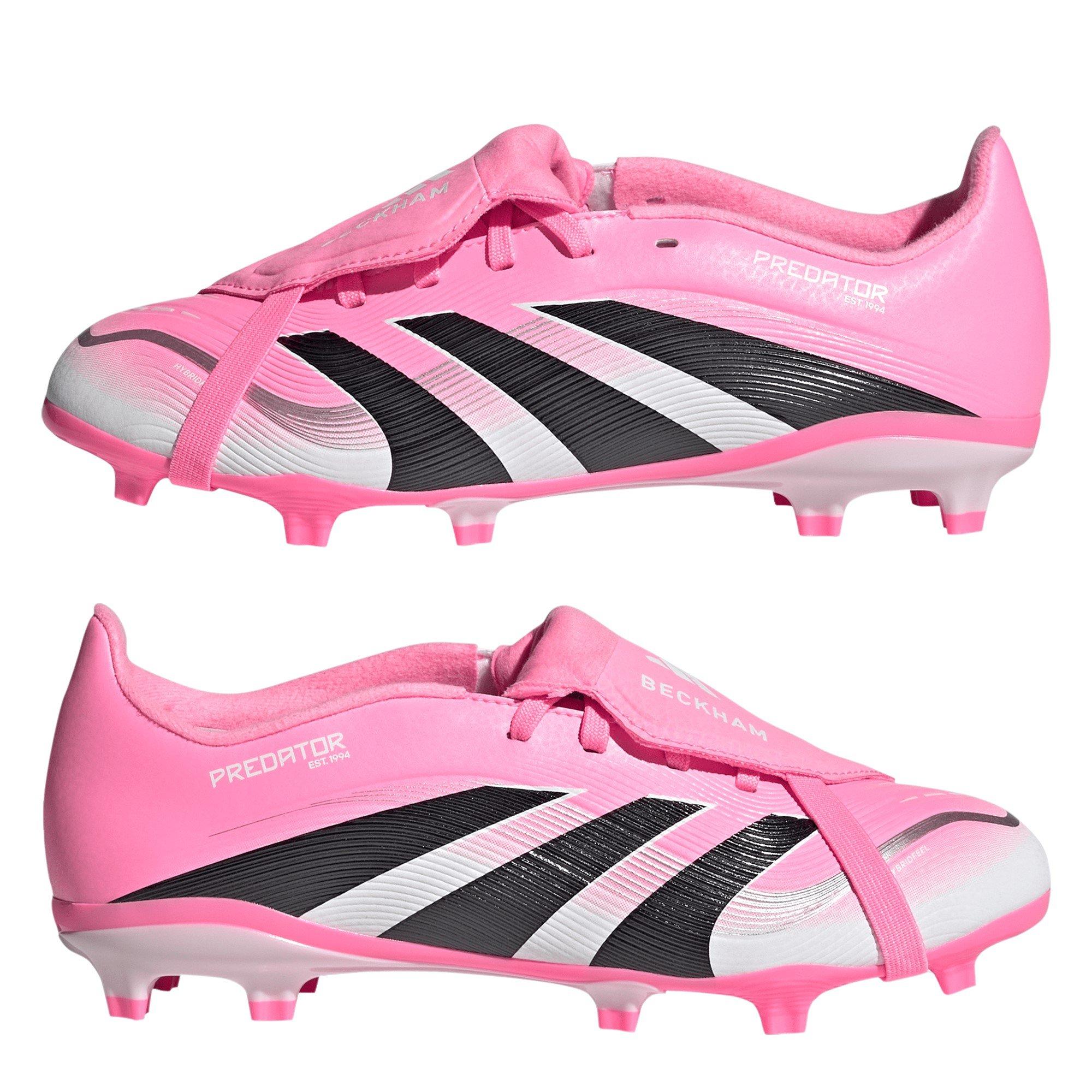 Rosa/Weiß - adidas - Predator League Fold-Over Tongue Junior Firm Ground Football Boots - 9