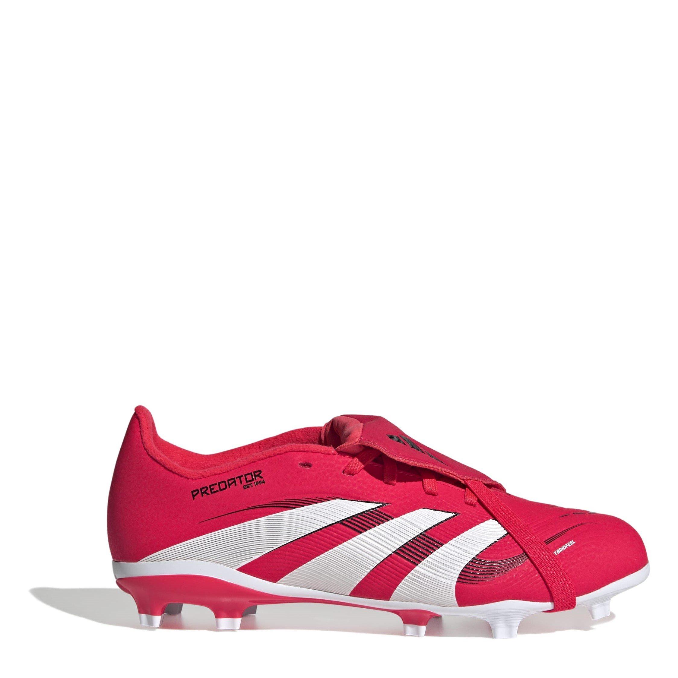 Red/White - adidas - Predator League Fold-Over Tongue Junior Firm Ground Football Boots - 1