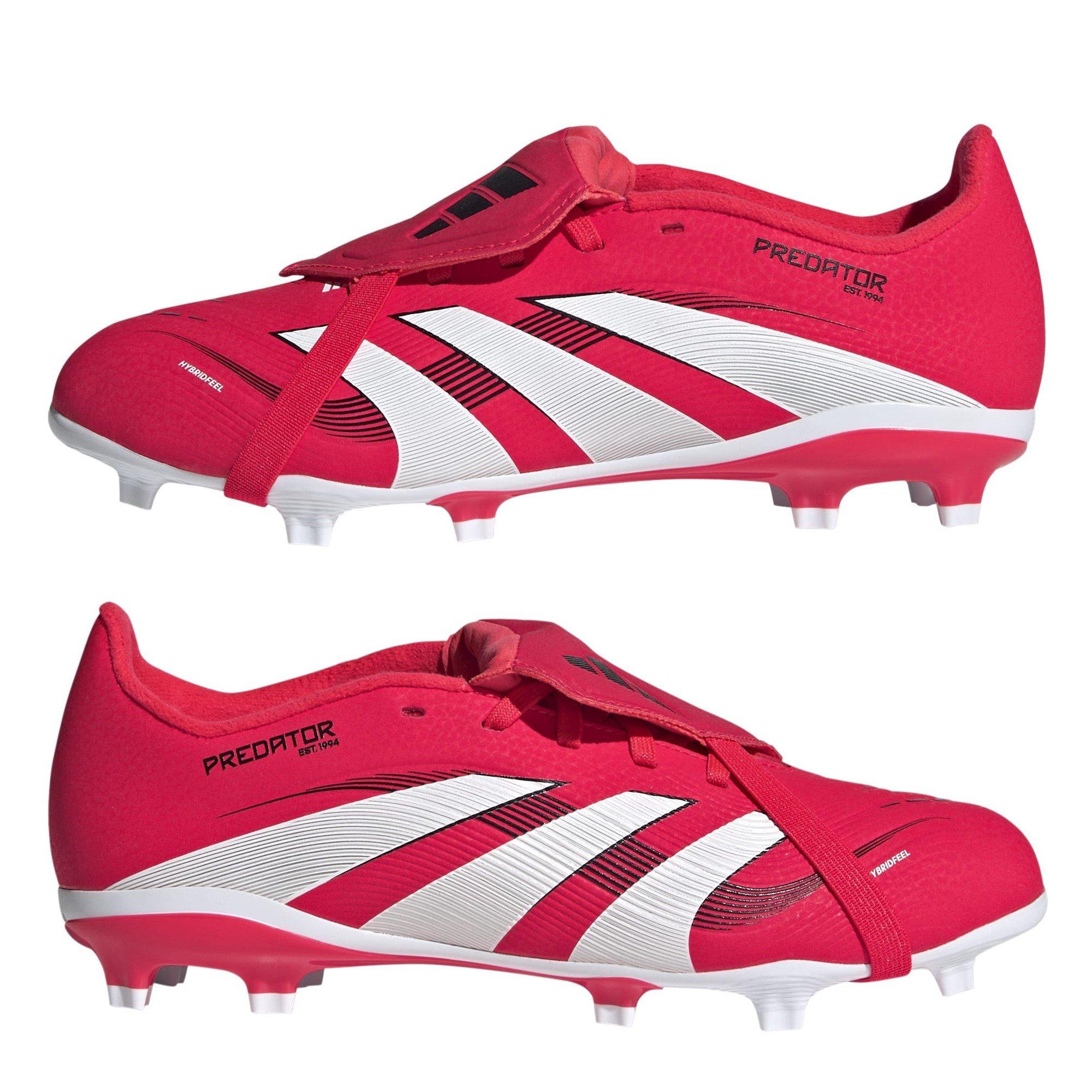 Red/White - adidas - Predator League Fold-Over Tongue Junior Firm Ground Football Boots - 9