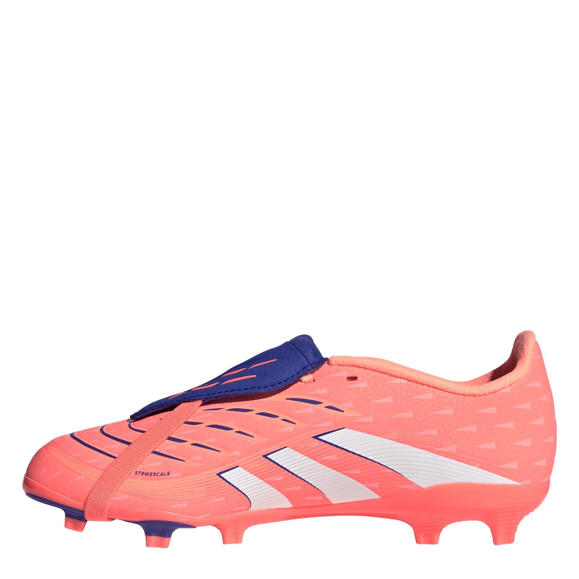 Laranja/Branco - adidas - Predator League Fold-Over Tongue Junior Firm Ground Football Boots - 2