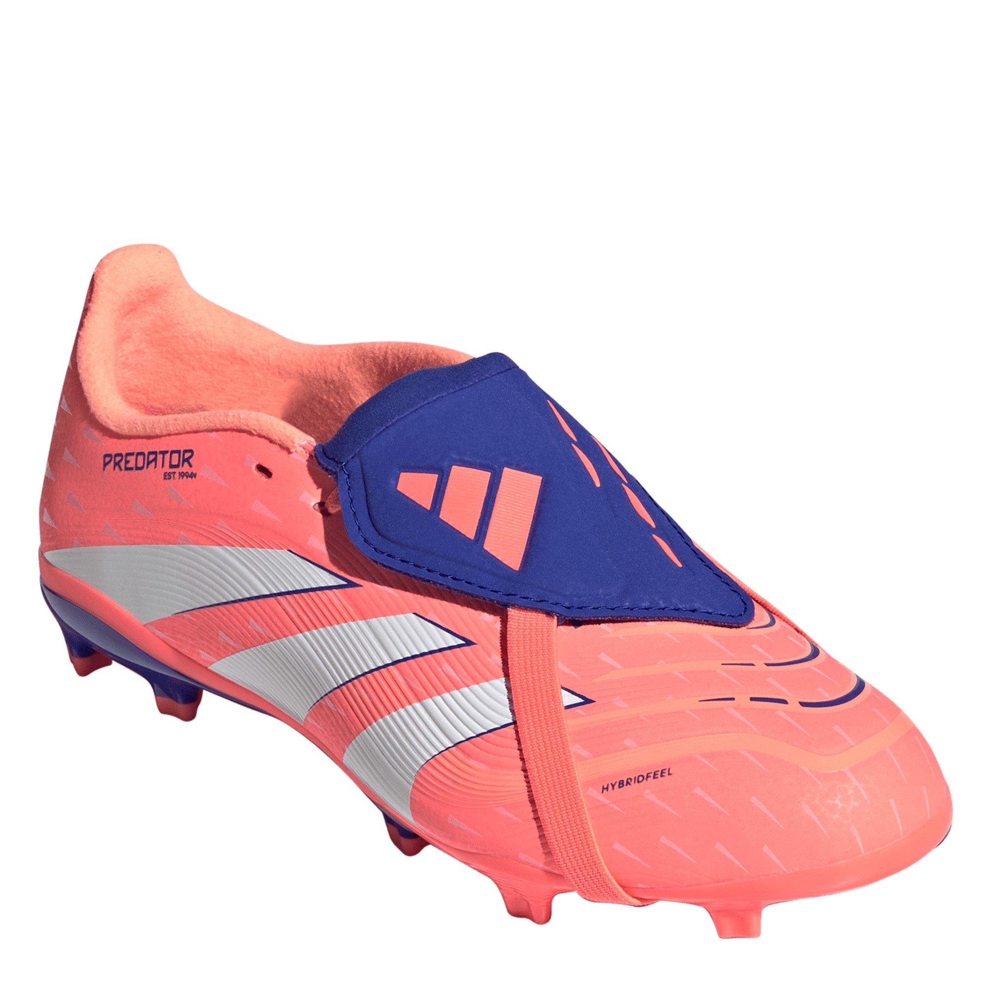 Laranja/Branco - adidas - Predator League Fold-Over Tongue Junior Firm Ground Football Boots - 3