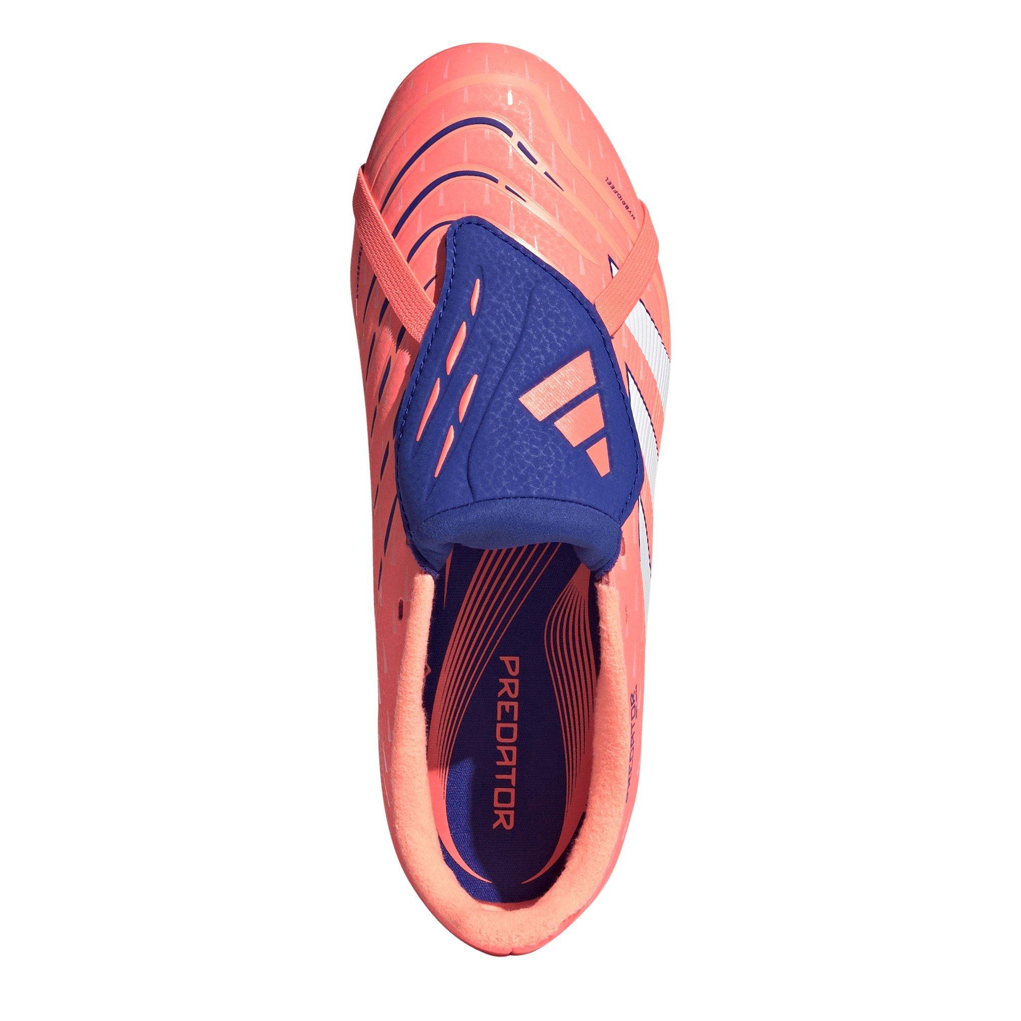 Laranja/Branco - adidas - Predator League Fold-Over Tongue Junior Firm Ground Football Boots - 5