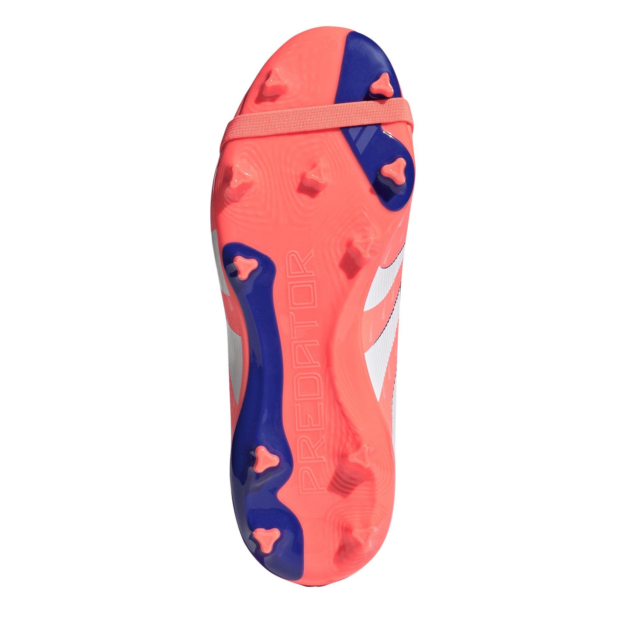 Laranja/Branco - adidas - Predator League Fold-Over Tongue Junior Firm Ground Football Boots - 6