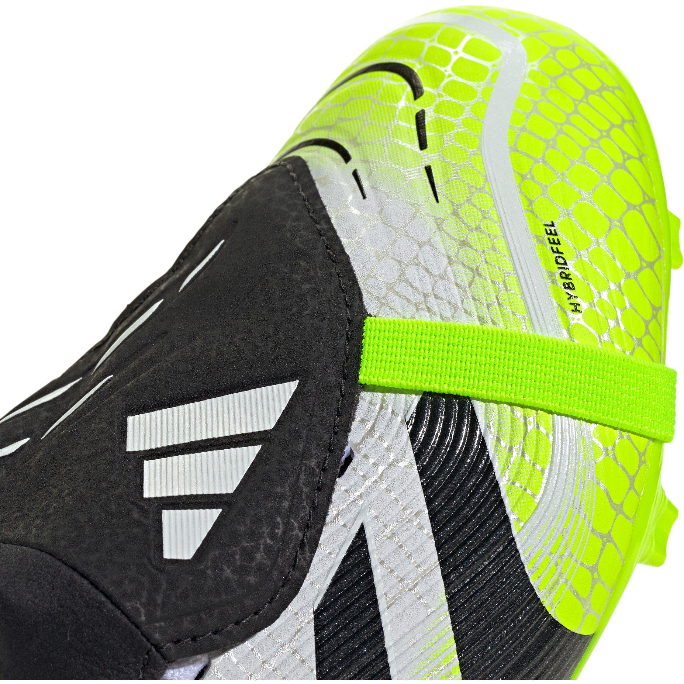 White/Blk/Lemon - adidas - Predator League Fold-Over Tongue Junior Firm Ground Football Boots - 7