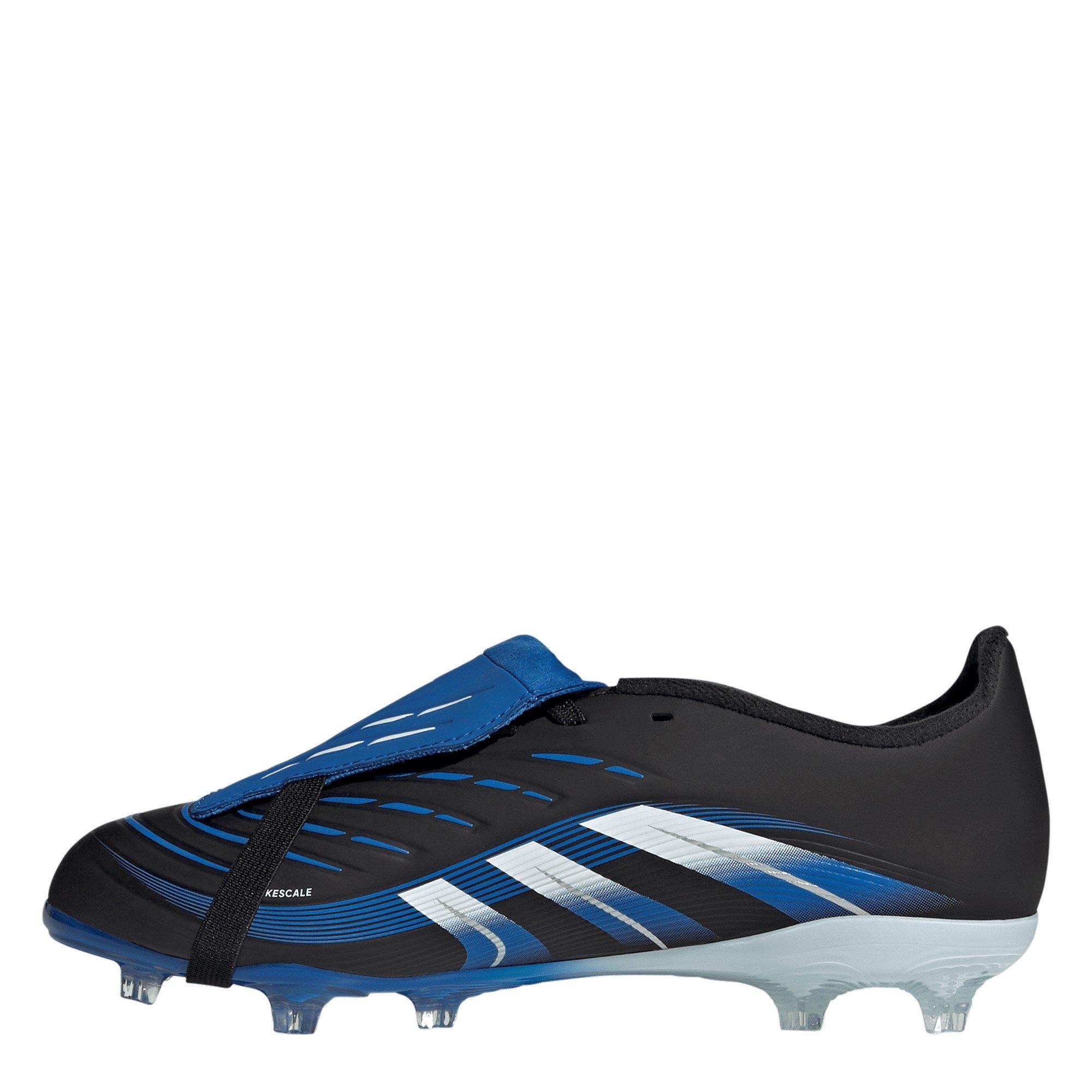 Black/Blue - adidas - Predator League Fold-Over Tongue Junior Firm Ground Football Boots - 2