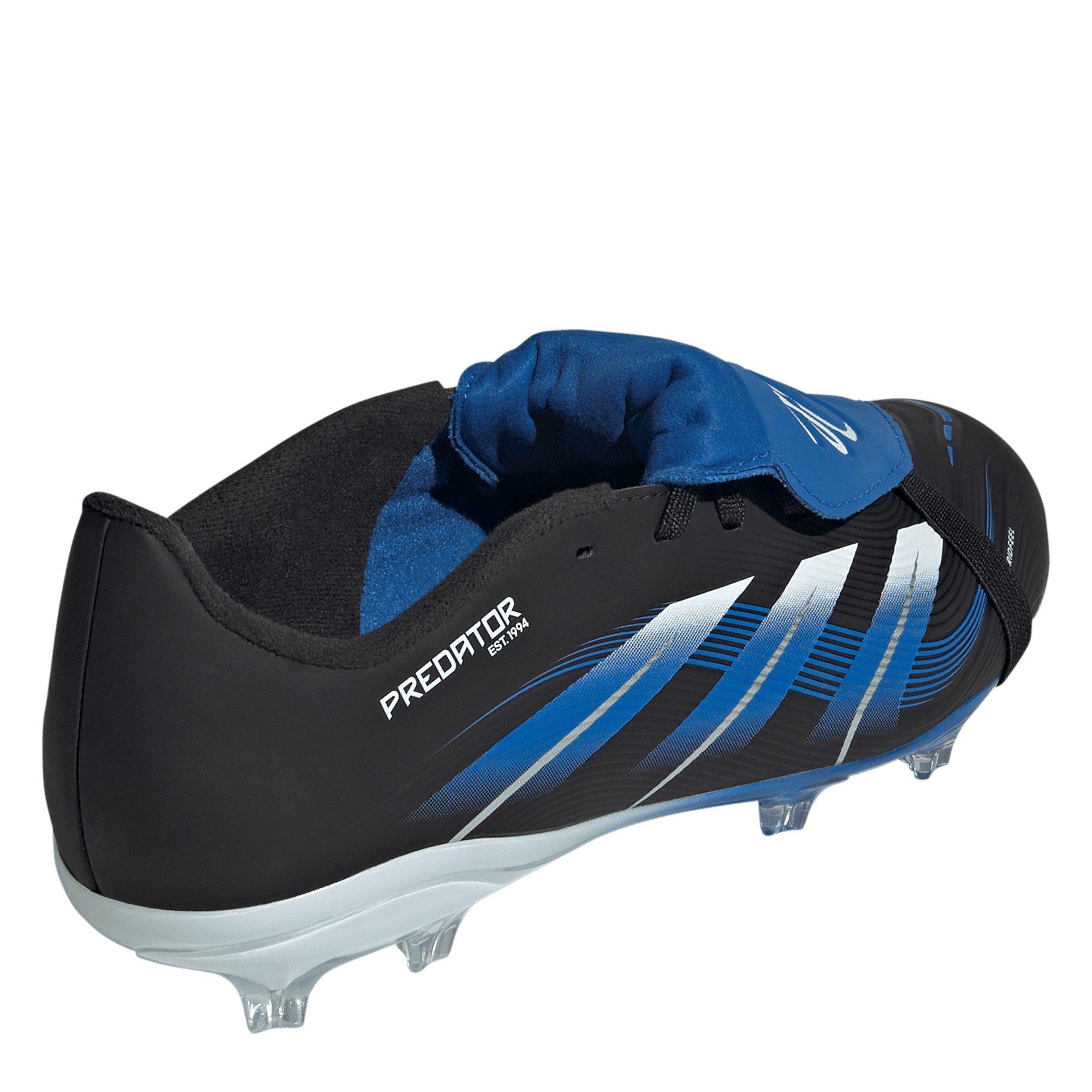 Black/Blue - adidas - Predator League Fold-Over Tongue Junior Firm Ground Football Boots - 4