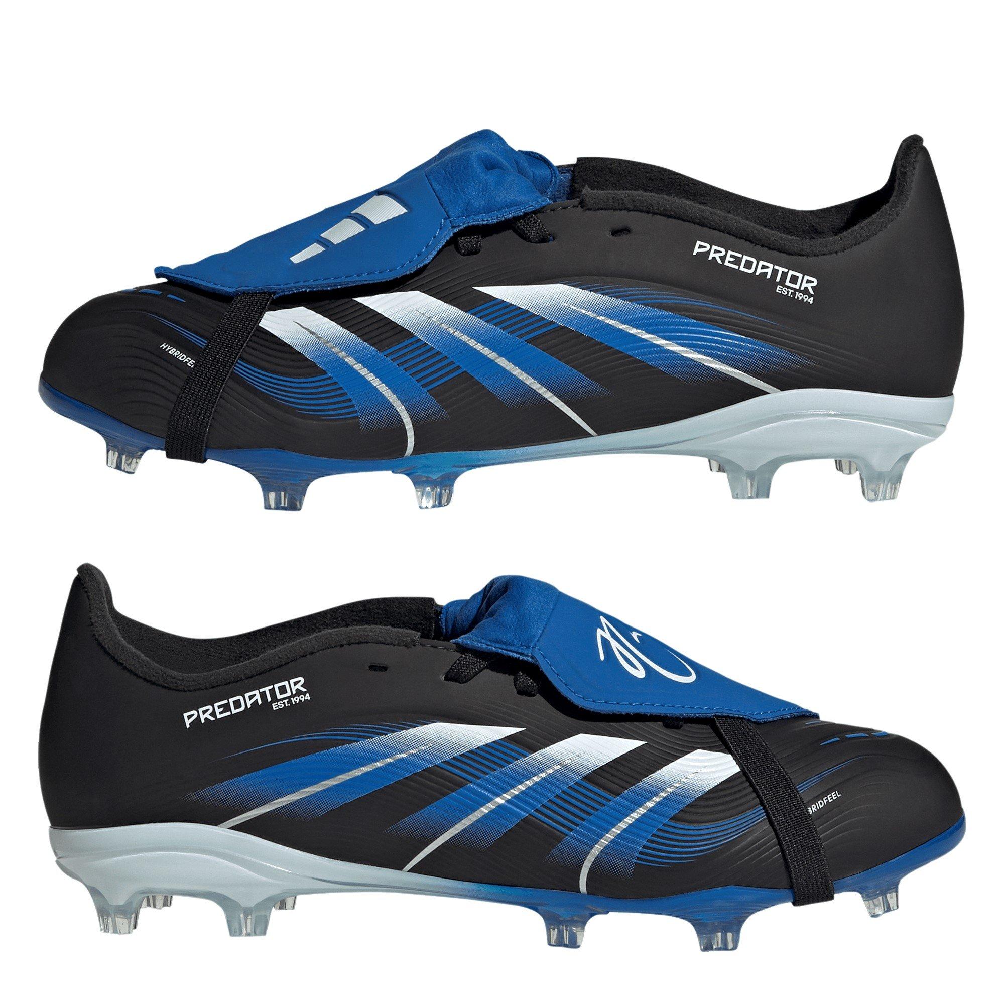 Black/Blue - adidas - Predator League Fold-Over Tongue Junior Firm Ground Football Boots - 9
