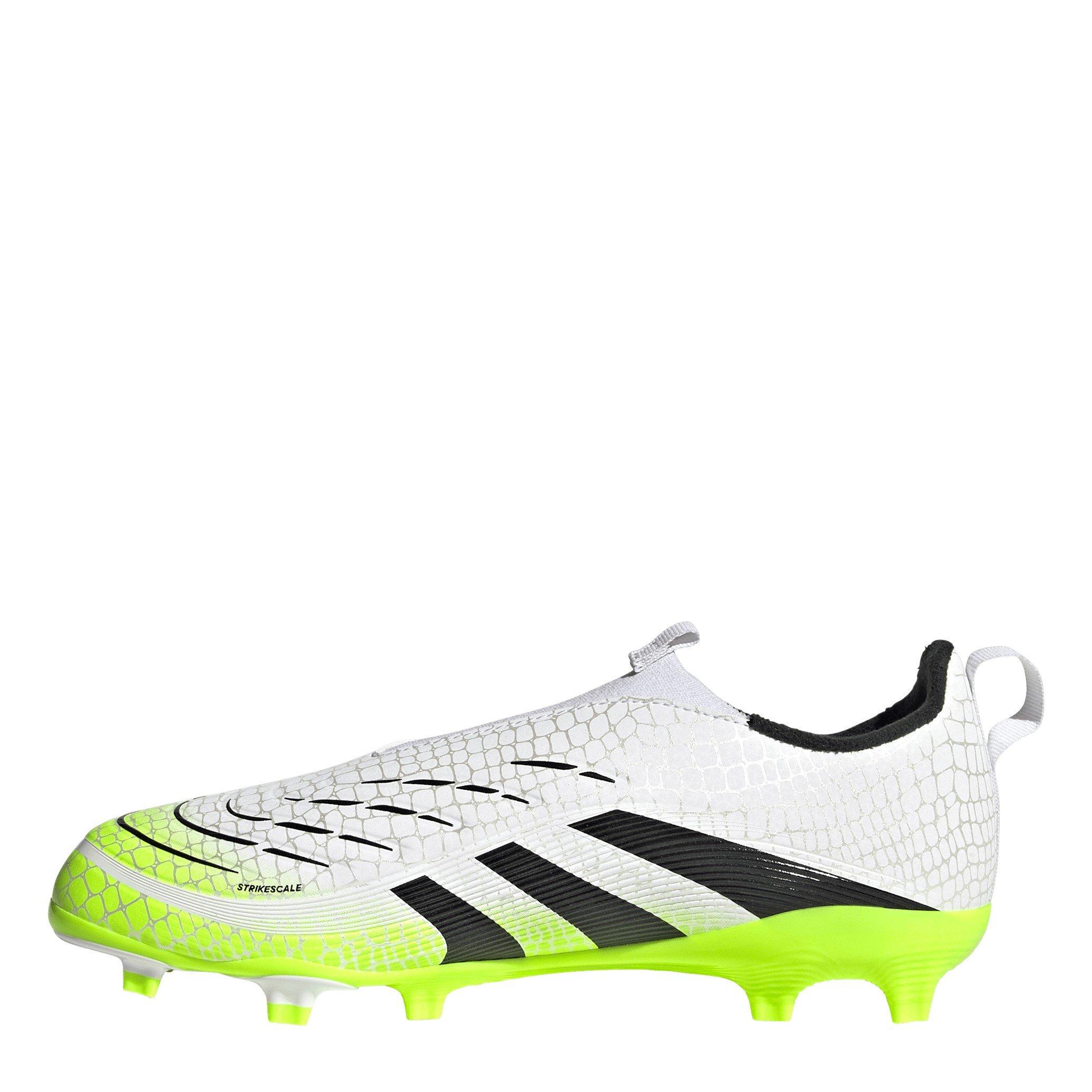 Blanc/Noir/Citron - adidas - Predator League Laceless Juniors Firm Ground Football Boots - 2