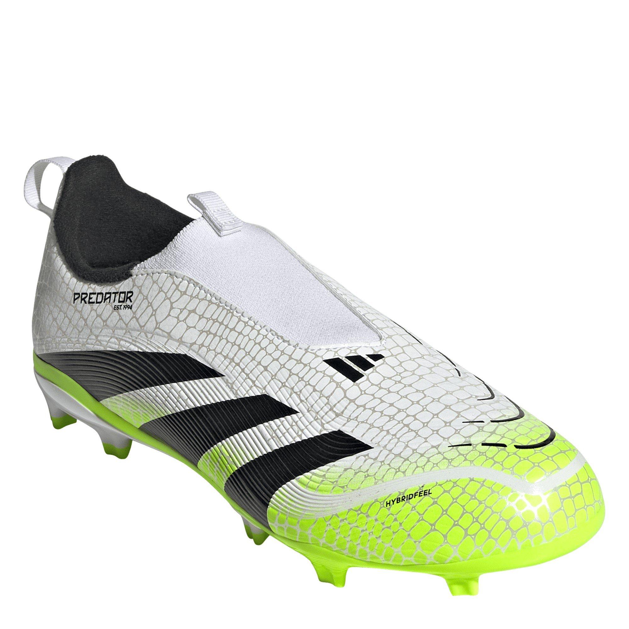 Blanc/Noir/Citron - adidas - Predator League Laceless Juniors Firm Ground Football Boots - 3
