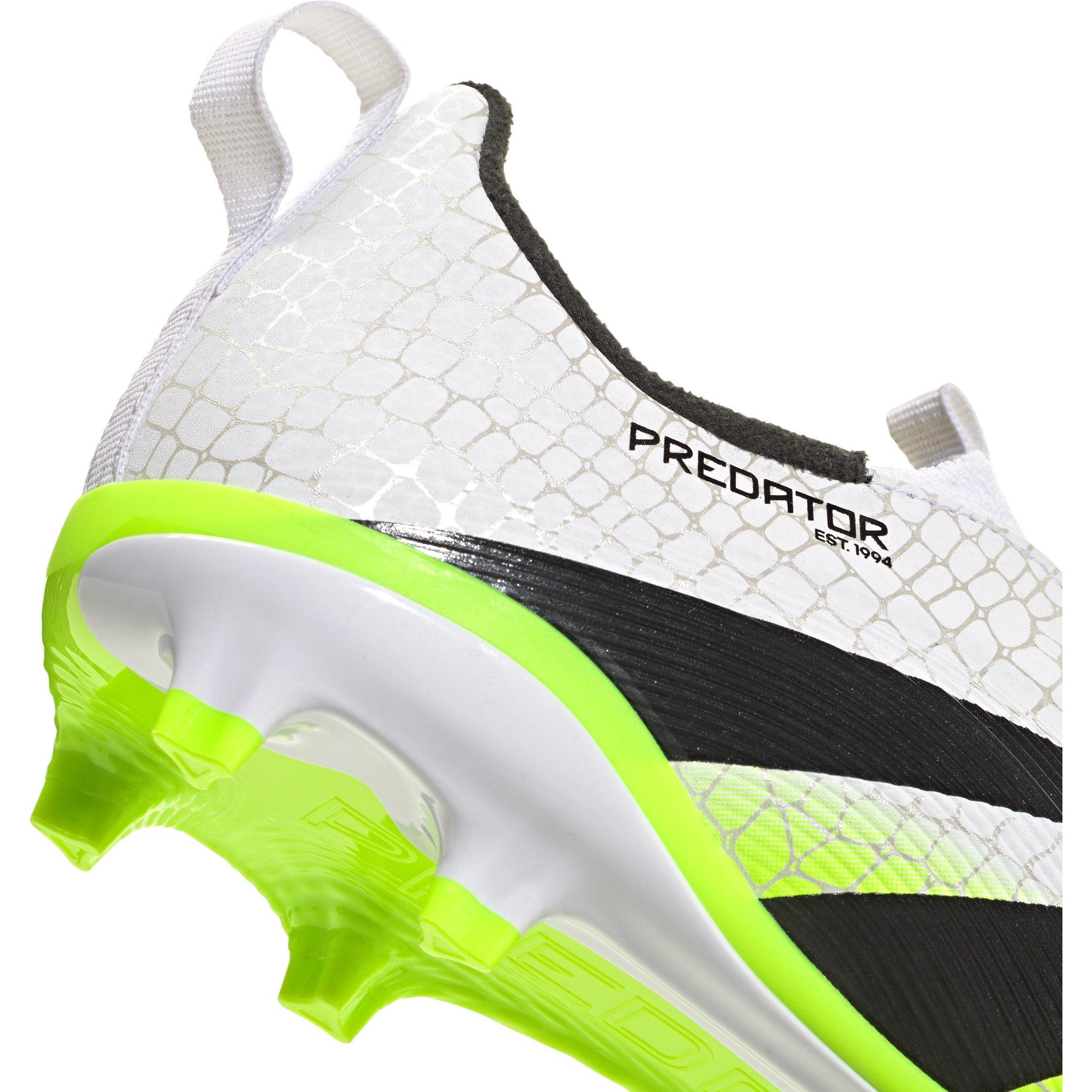 Blanc/Noir/Citron - adidas - Predator League Laceless Juniors Firm Ground Football Boots - 7