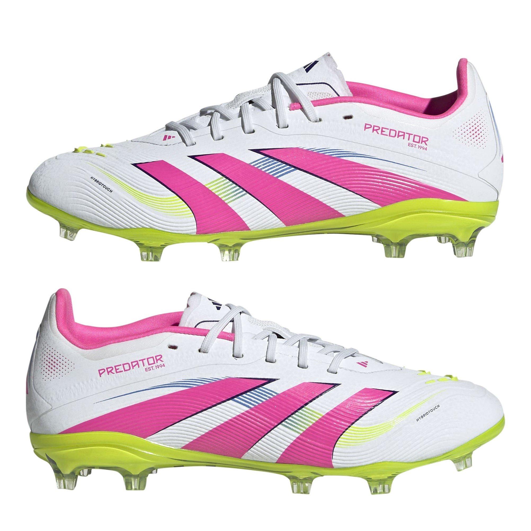 White/Pink - adidas - Predator Elite Junior Firm Ground Football Boots - 9