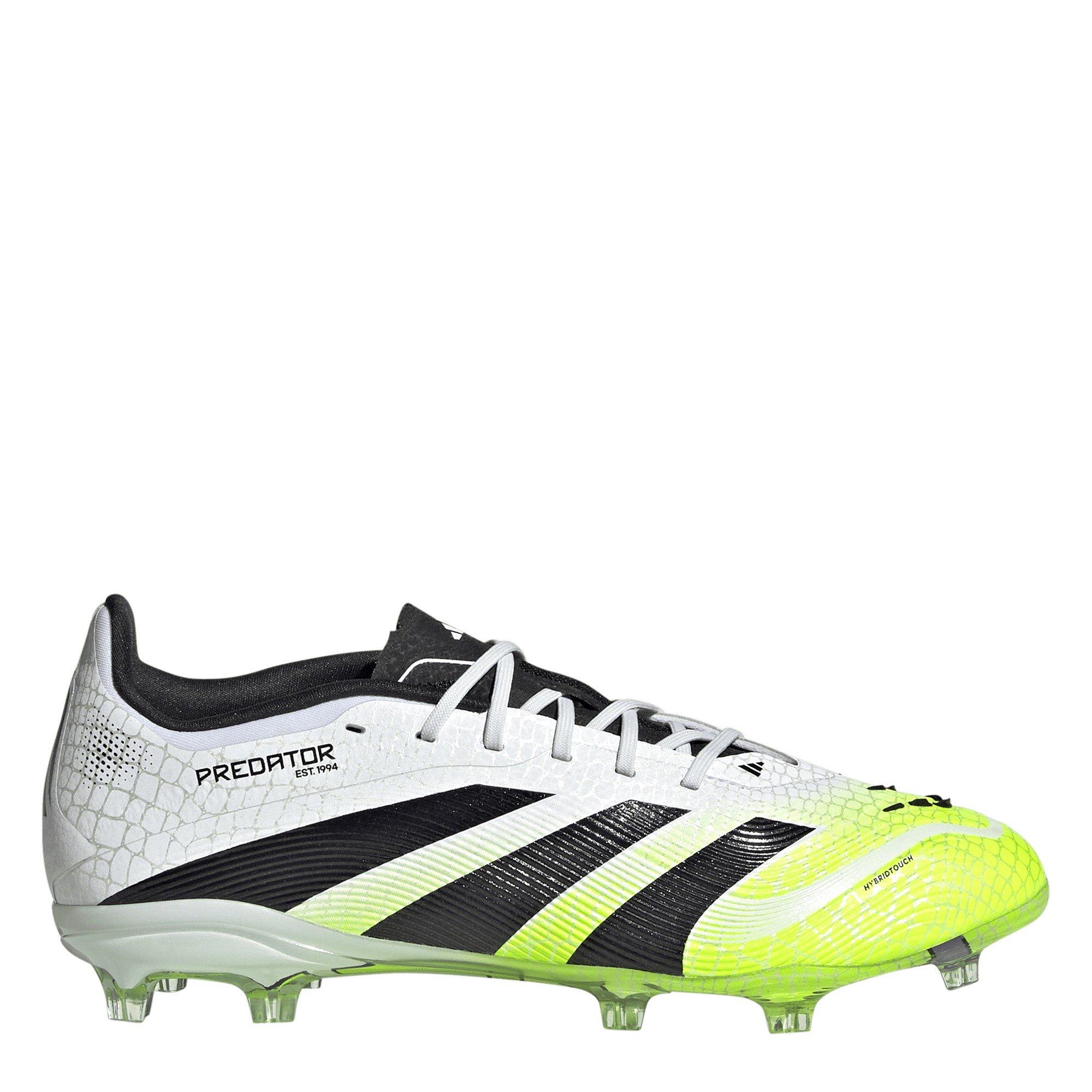 Adidas Boys Predator Elite Junior Firm Ground Football Boots - White/Blk/Lemon - 3 (35.5)