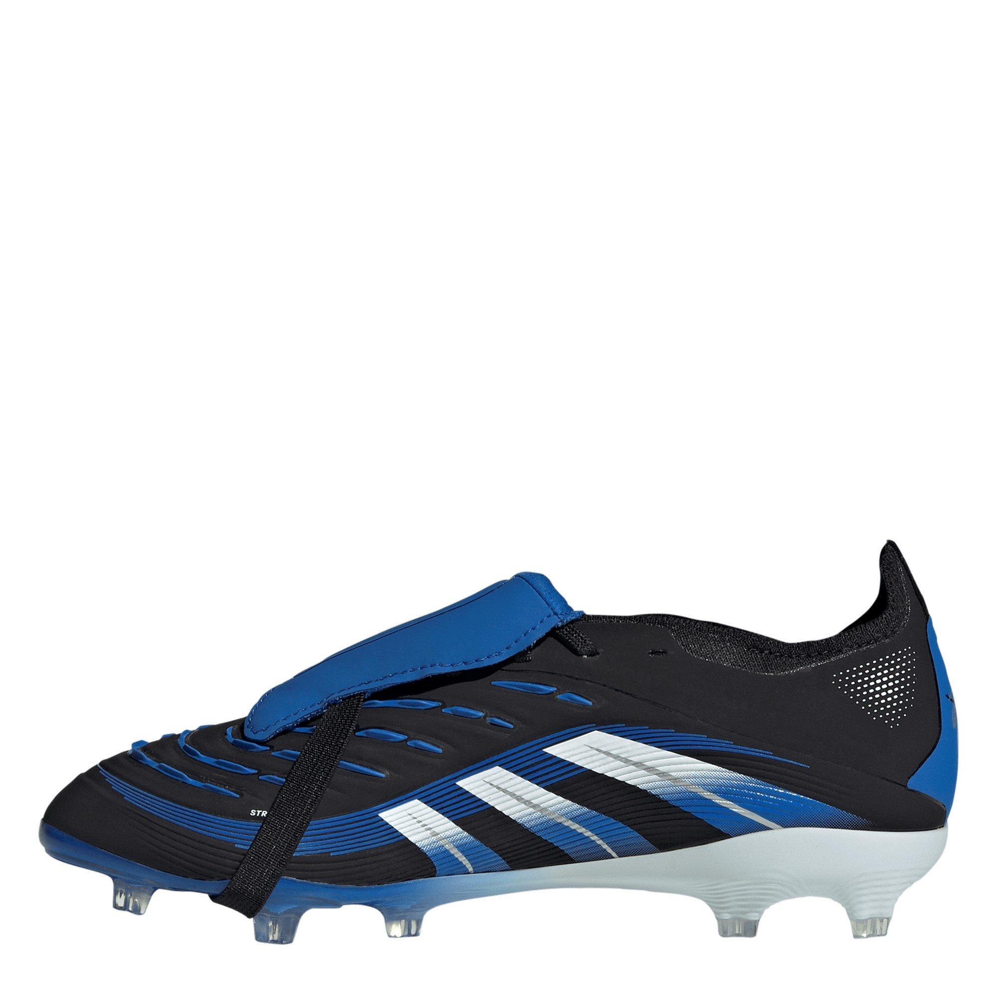 Negro/Azul - adidas - Predator Elite Fold-Over Tongue Junior Firm Ground Football Boots - 2