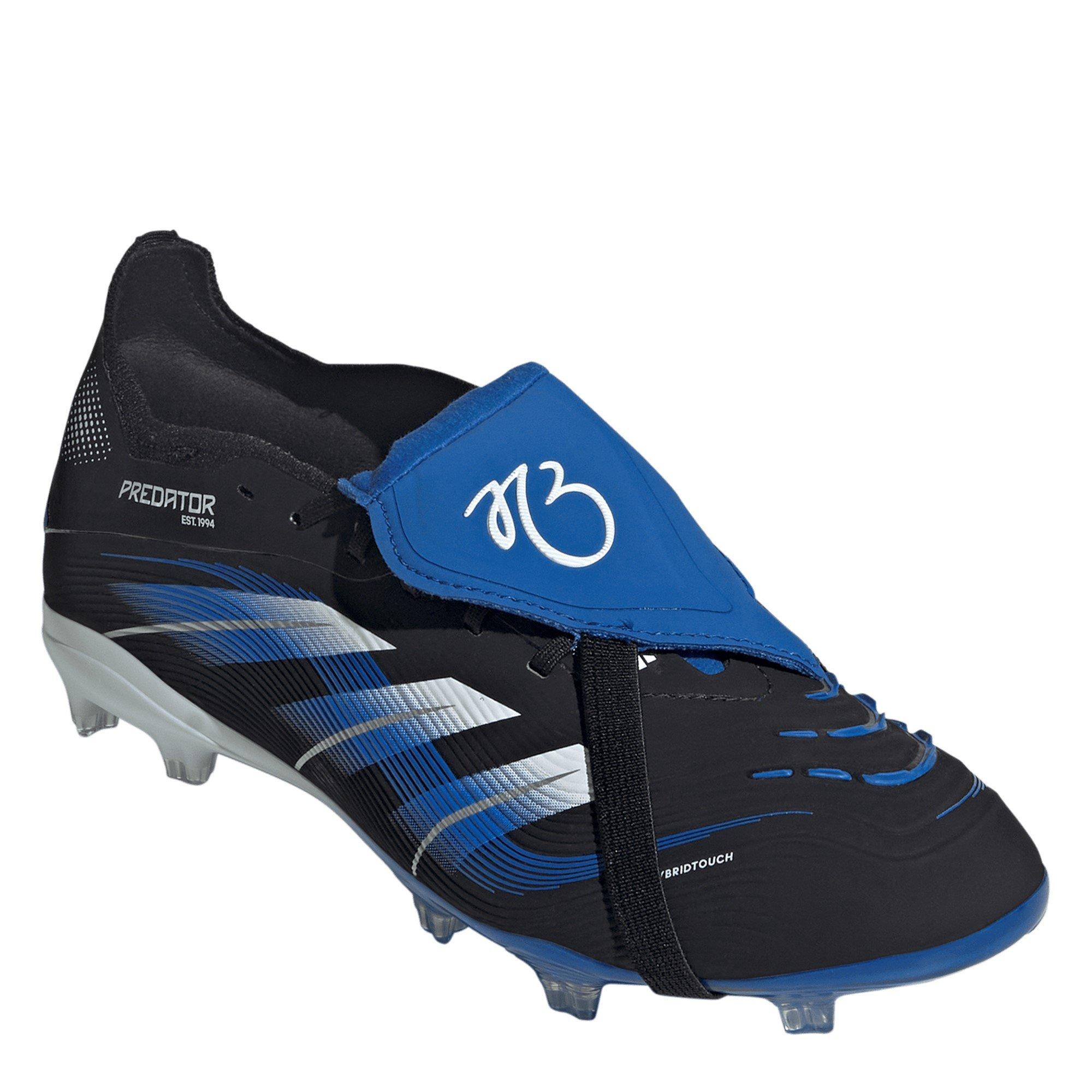 Negro/Azul - adidas - Predator Elite Fold-Over Tongue Junior Firm Ground Football Boots - 3