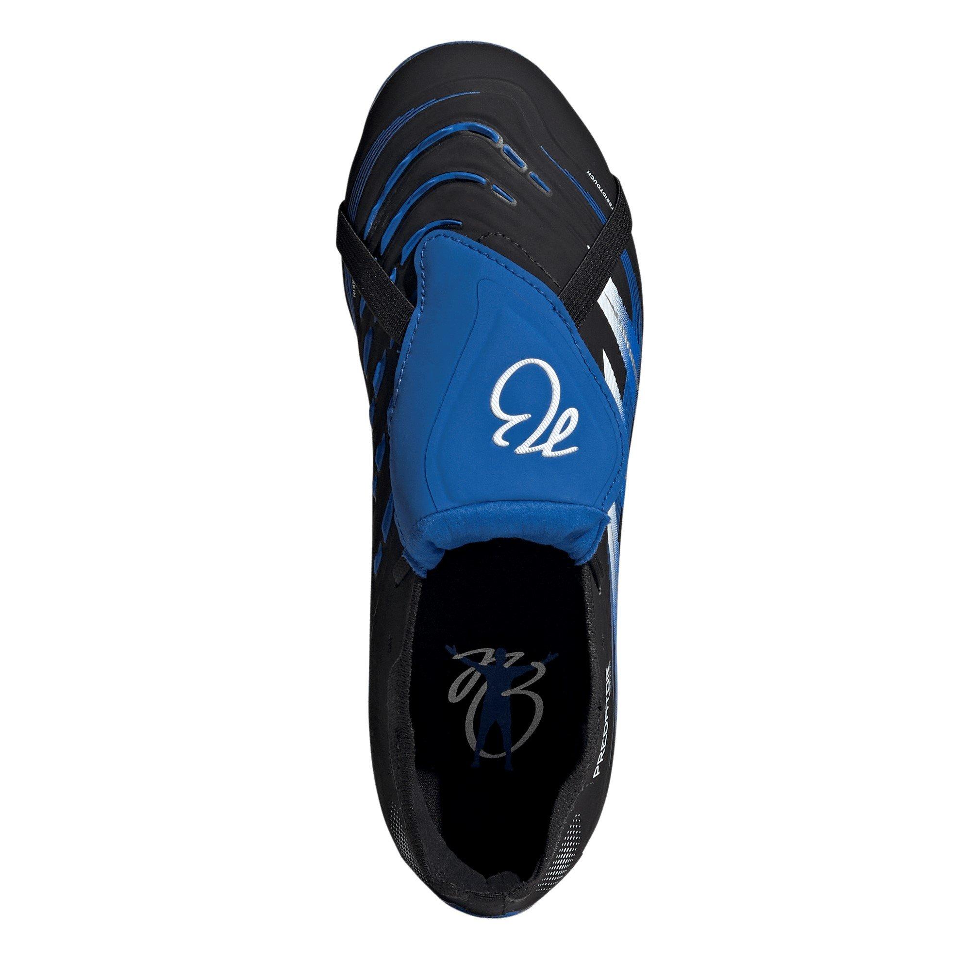 Negro/Azul - adidas - Predator Elite Fold-Over Tongue Junior Firm Ground Football Boots - 5