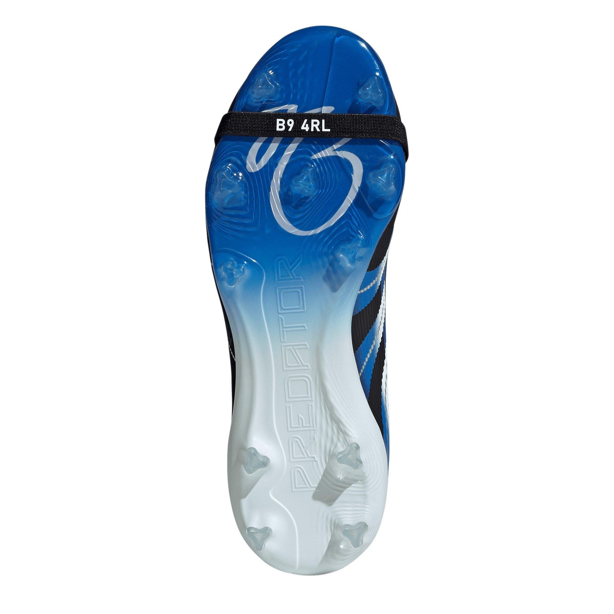 Negro/Azul - adidas - Predator Elite Fold-Over Tongue Junior Firm Ground Football Boots - 6