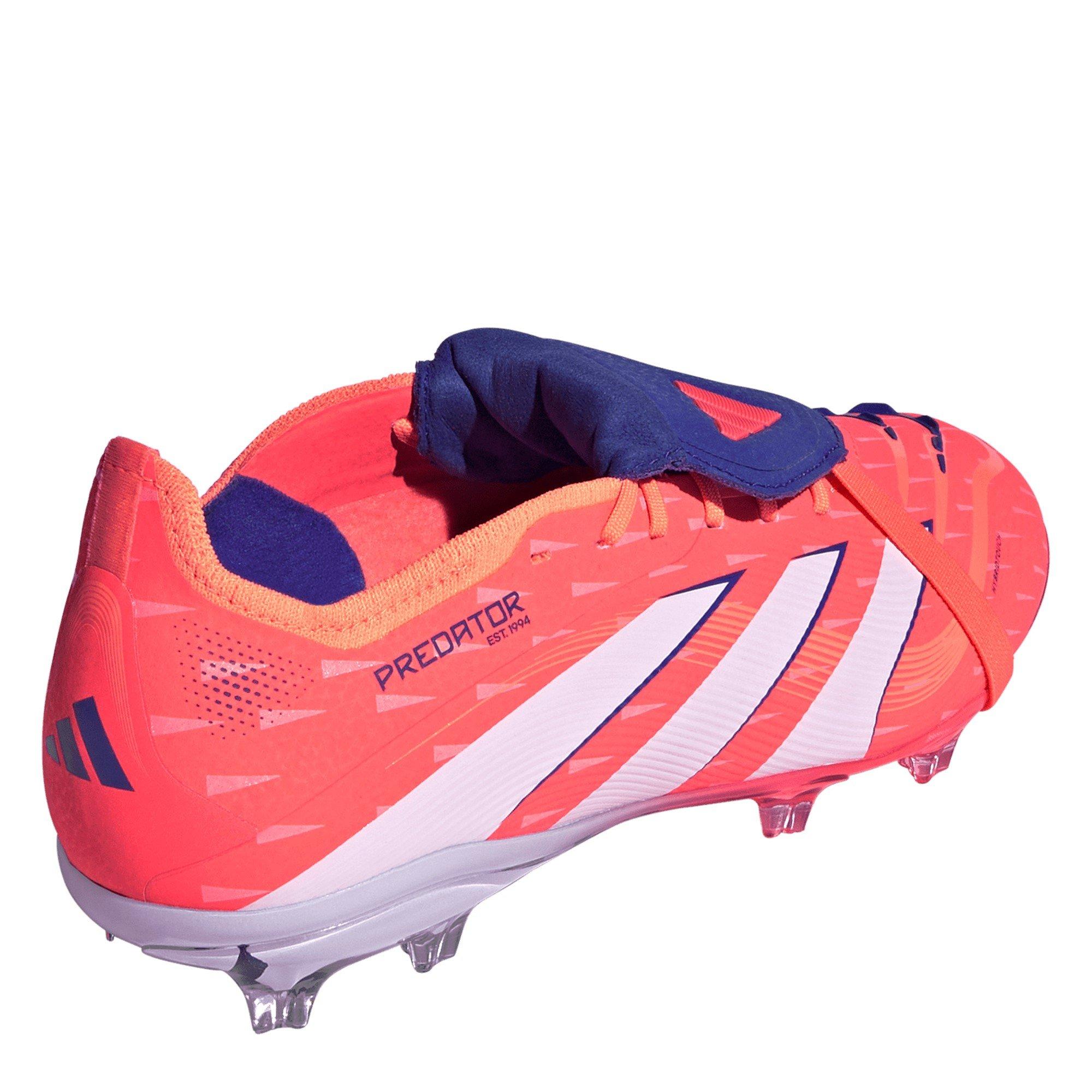 Orange/Hvid - adidas - Predator Elite Fold-Over Tongue Junior Firm Ground Football Boots - 4
