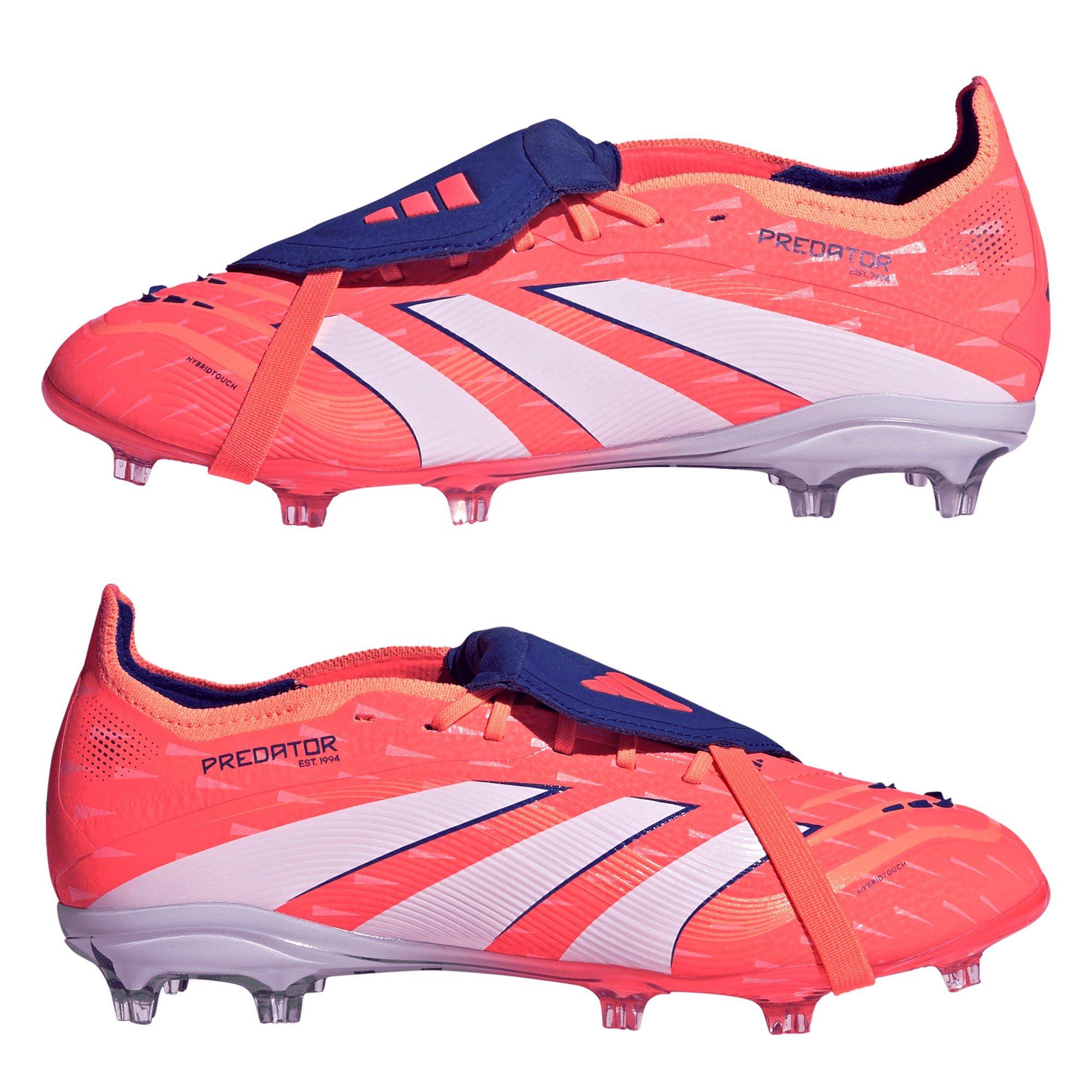 Orange/Hvid - adidas - Predator Elite Fold-Over Tongue Junior Firm Ground Football Boots - 9