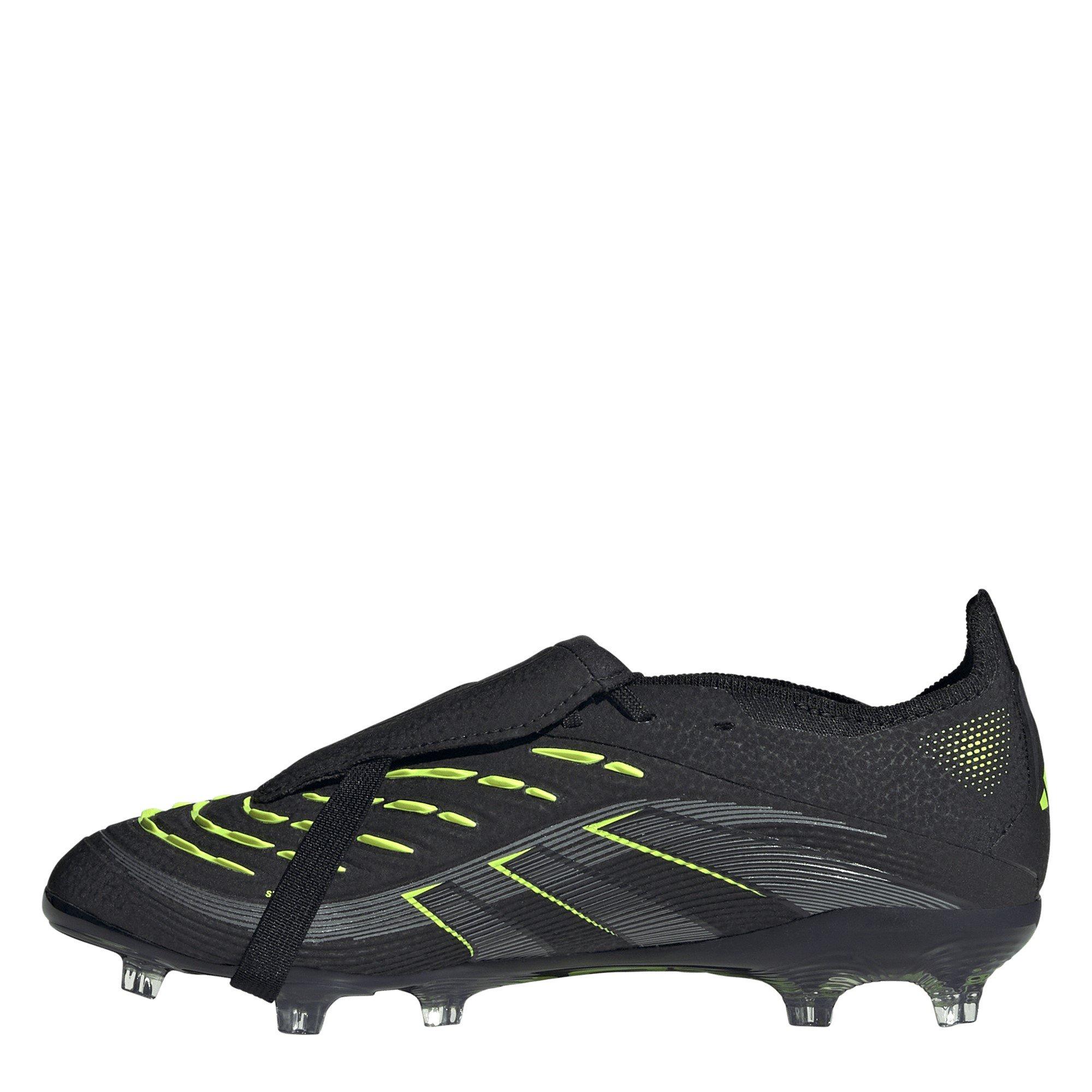 Negro/Limón - adidas - Predator Elite Fold-Over Tongue Junior Firm Ground Football Boots - 2