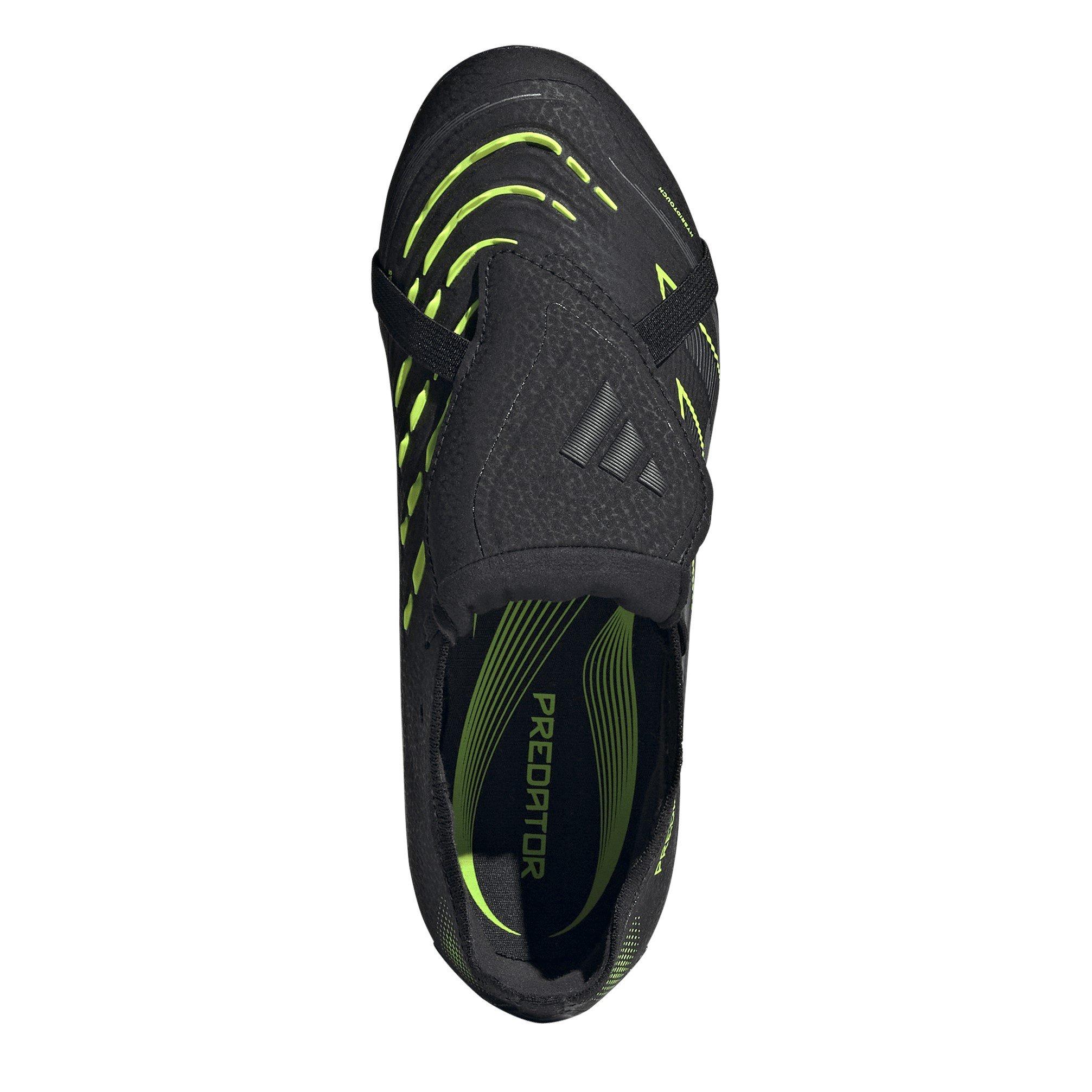 Negro/Limón - adidas - Predator Elite Fold-Over Tongue Junior Firm Ground Football Boots - 5