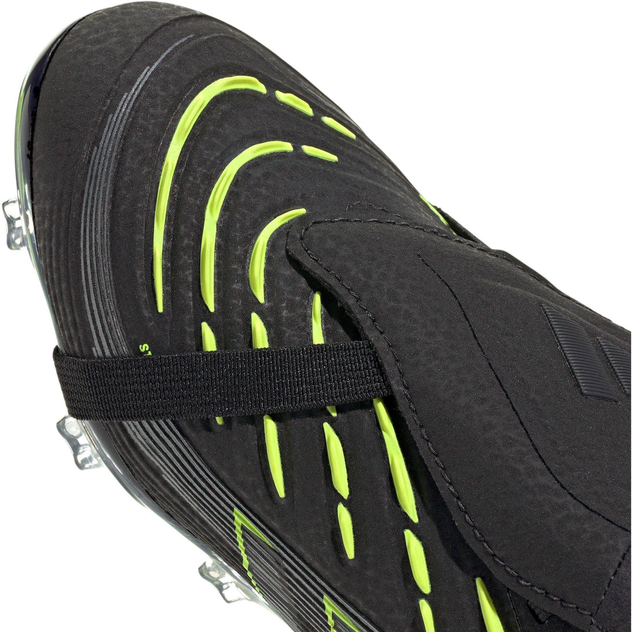 Negro/Limón - adidas - Predator Elite Fold-Over Tongue Junior Firm Ground Football Boots - 7