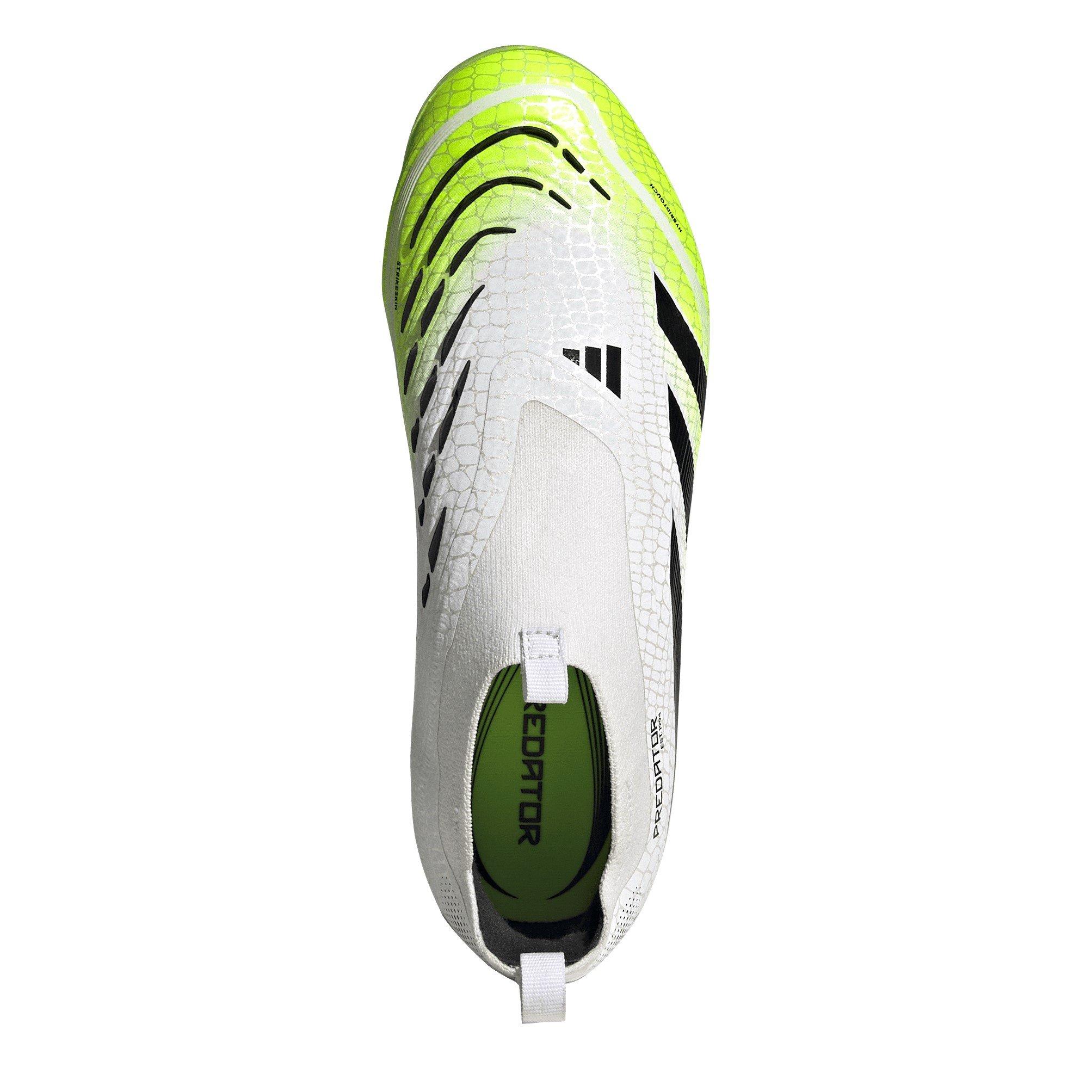 Bijelo/Crno/Limun - adidas - Predator Elite Laceless Junior Firm Ground Football Boots - 5