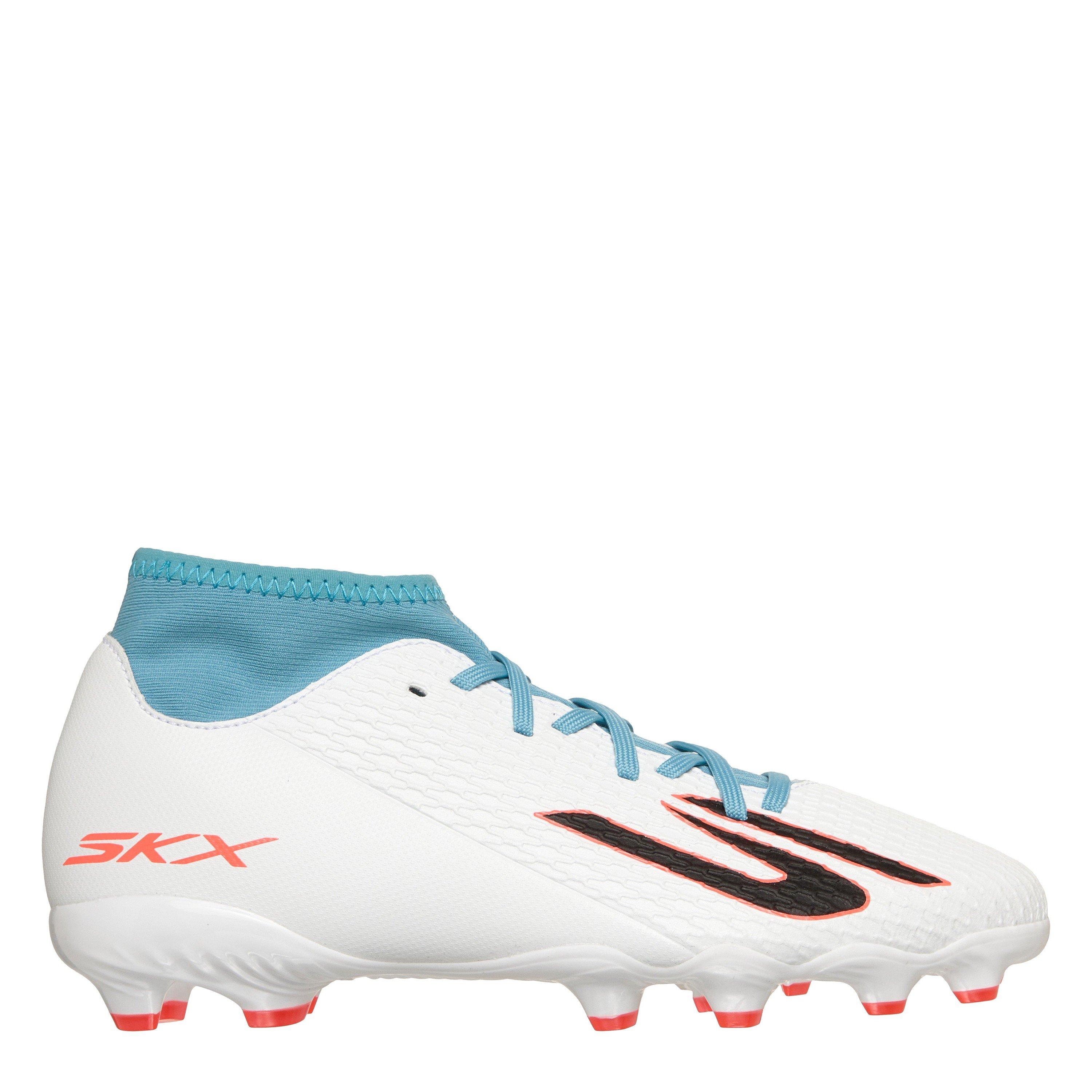 Skechers Boys Skx.2 Juniors Firm Ground Football Boots - White/Blue - 2 (35)