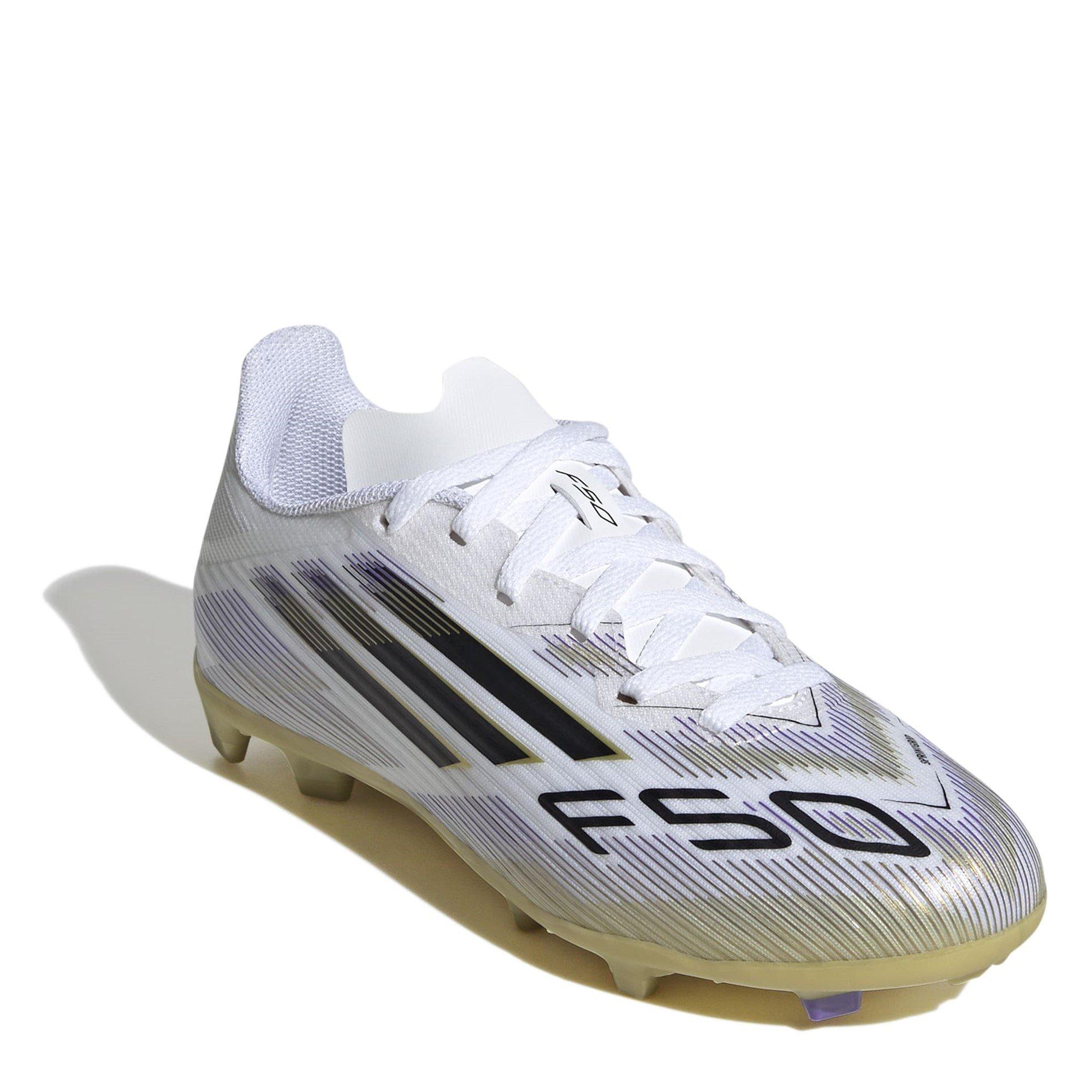 Wit/Zwart/Goud - adidas - F50 League Juniors Firm Ground Football Boots - 3