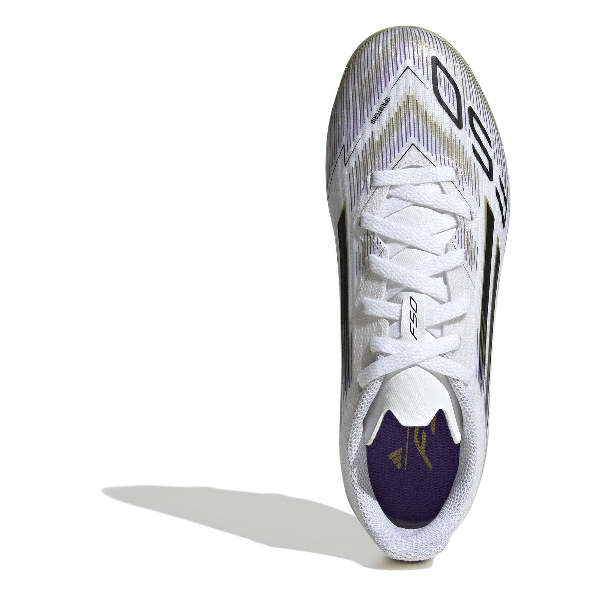 Wit/Zwart/Goud - adidas - F50 League Juniors Firm Ground Football Boots - 5