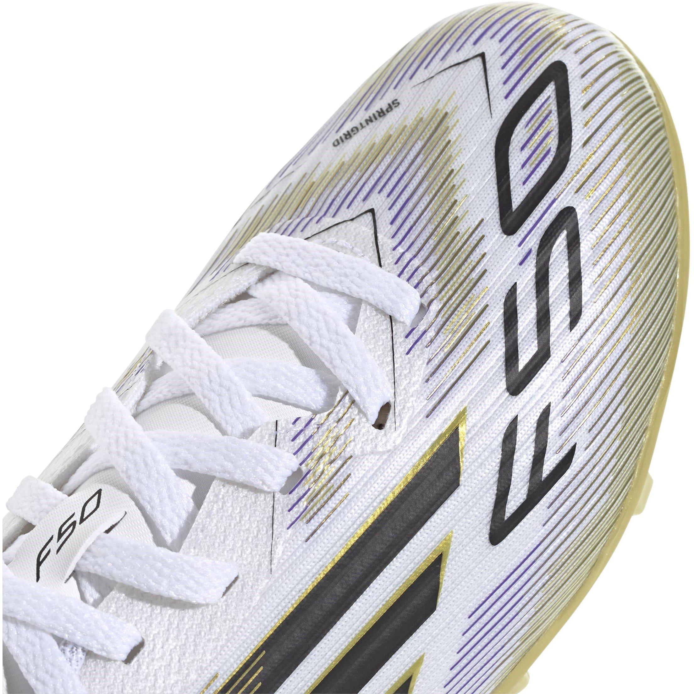 Wit/Zwart/Goud - adidas - F50 League Juniors Firm Ground Football Boots - 8
