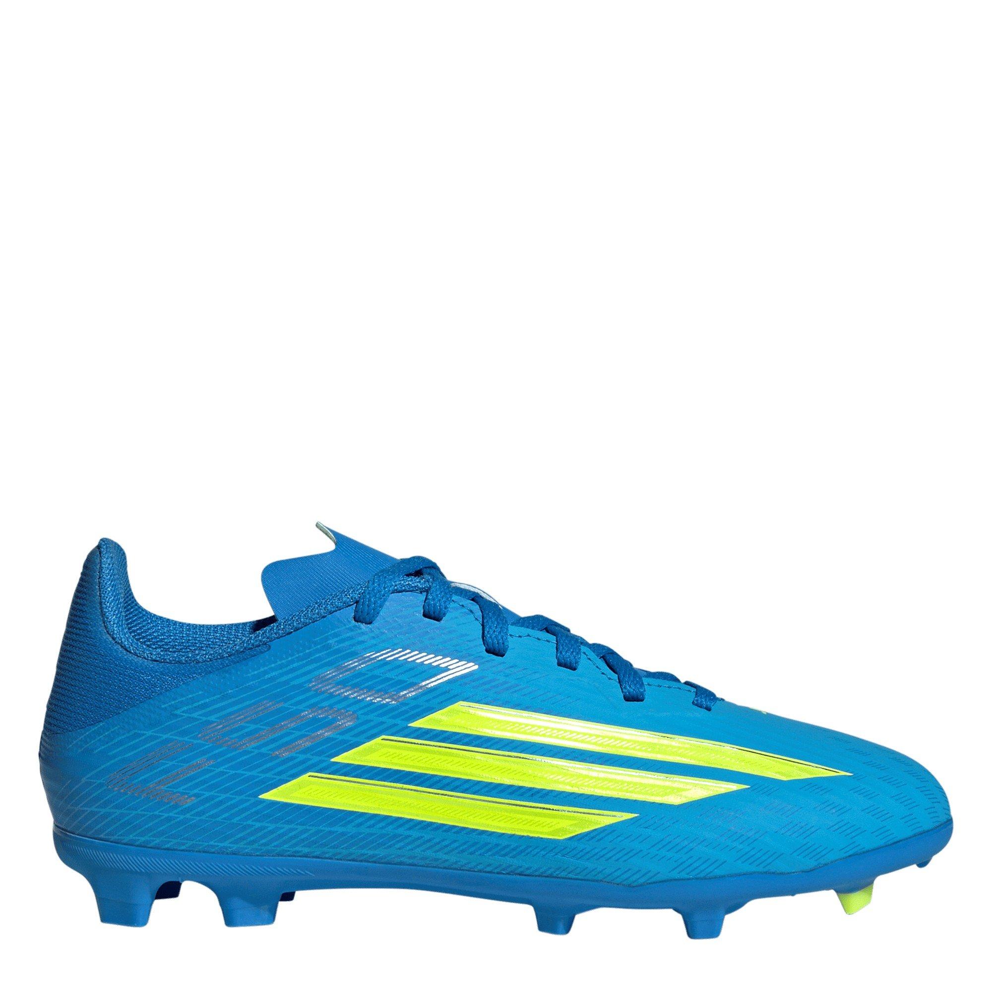 Adidas Boys F50 League Juniors Firm Ground Football Boots - Blue/Yellow - 5 (38)