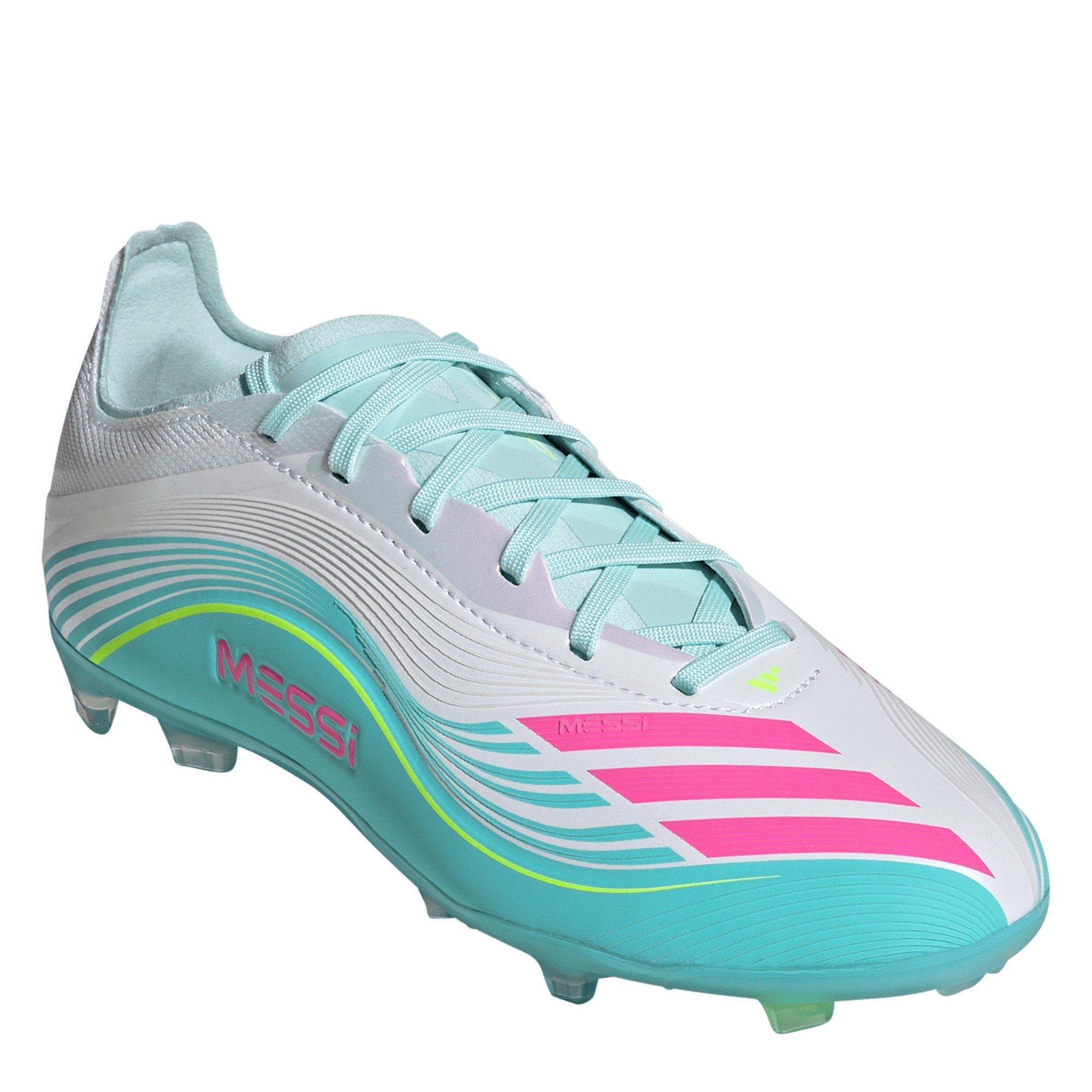 Wht/Pink/Blue - adidas - F50 Elite Juniors Firm Ground Football Boots - 3