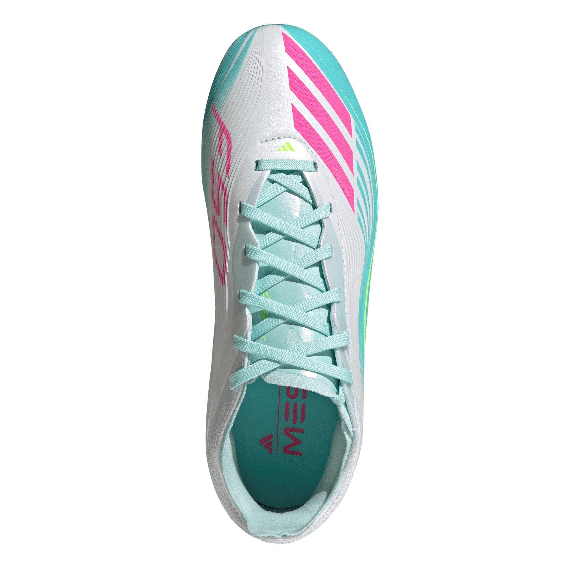 Wht/Pink/Blue - adidas - F50 Elite Juniors Firm Ground Football Boots - 5