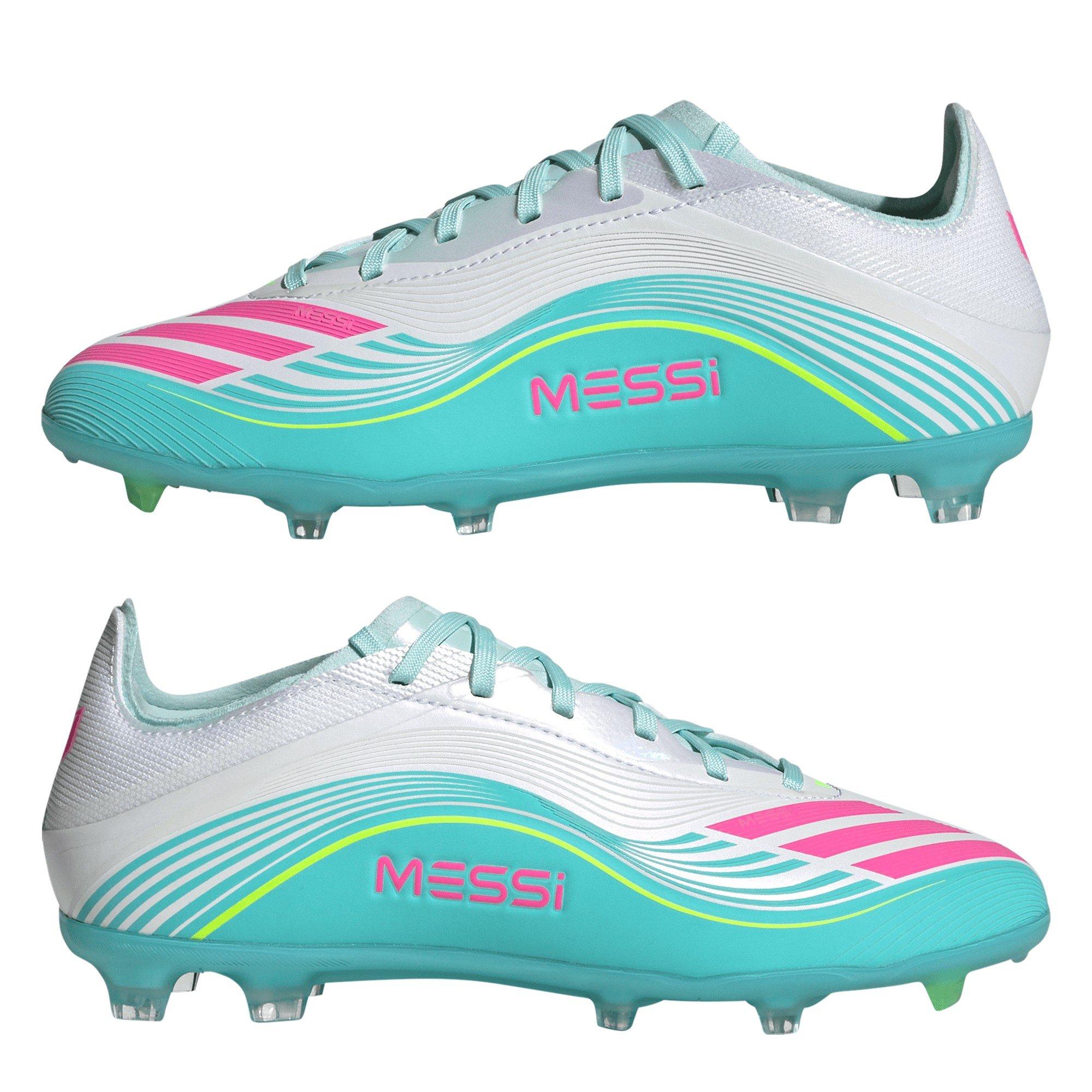 Wht/Pink/Blue - adidas - F50 Elite Juniors Firm Ground Football Boots - 9