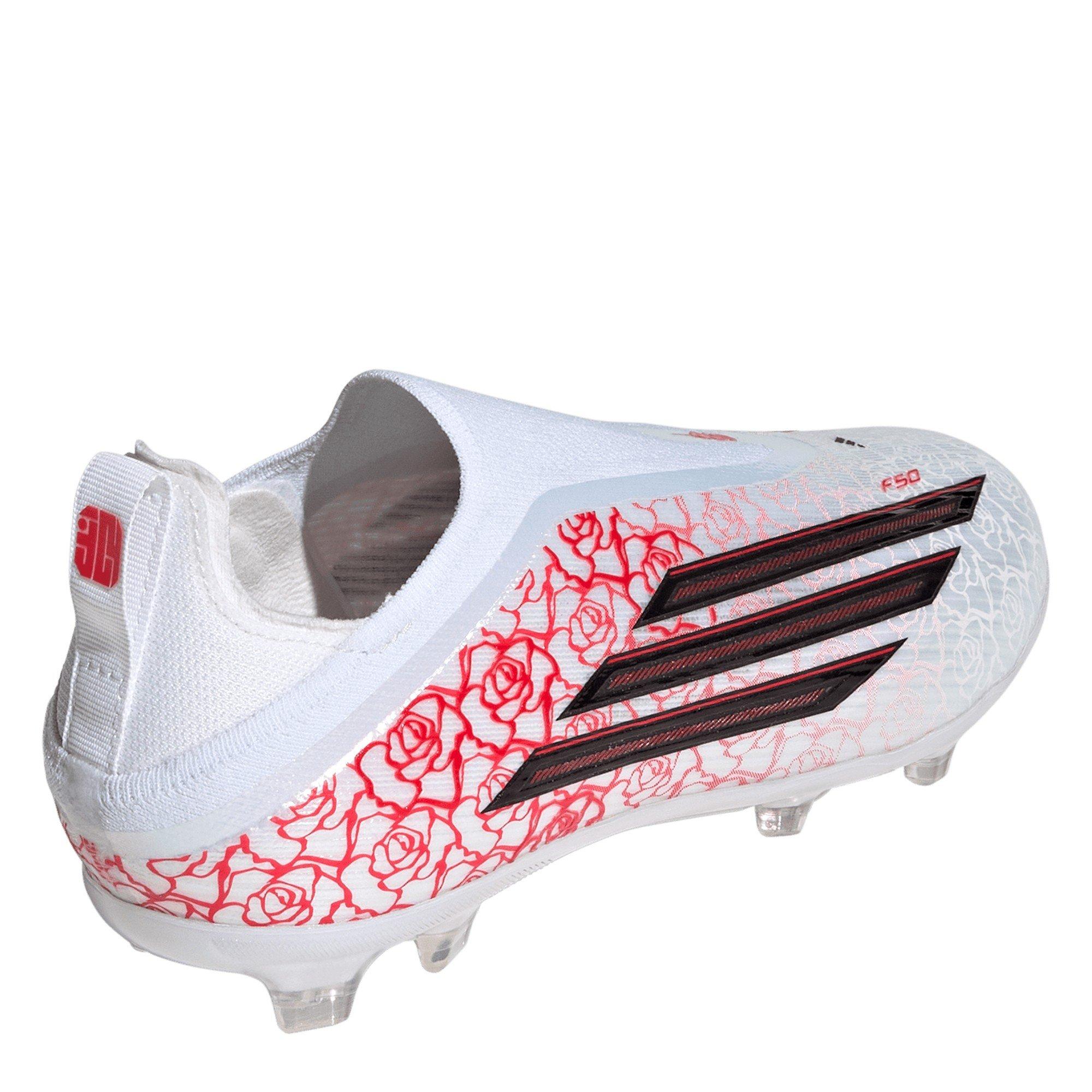 Wit/Zwart/Rood - adidas - F50 Elite Laceless Juniors Firm Ground Football Boots - 4