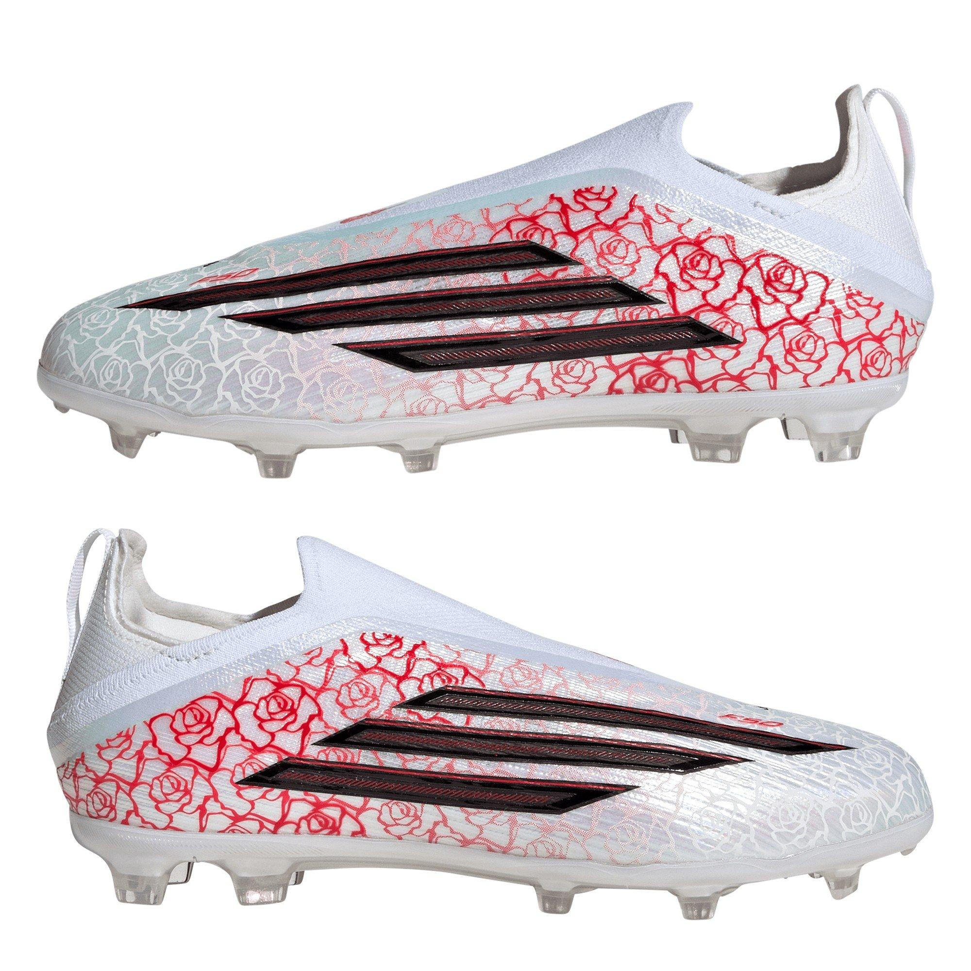 Wit/Zwart/Rood - adidas - F50 Elite Laceless Juniors Firm Ground Football Boots - 9