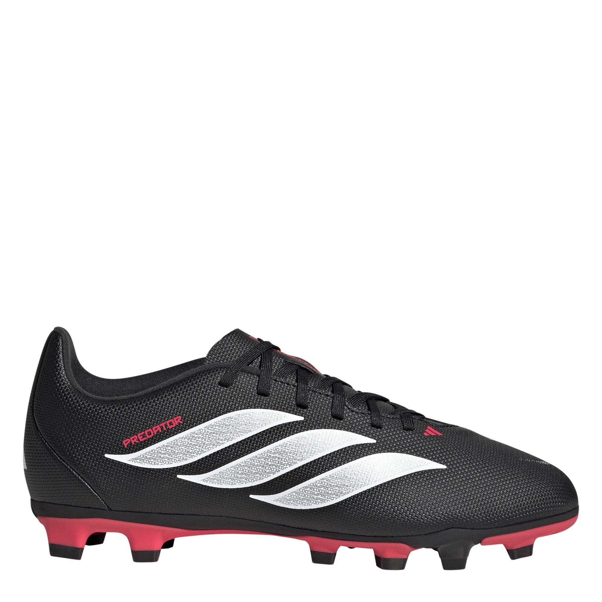 Adidas Boys Kids' Predator Club Firm Ground Football Boots - Black/Red - 5 (38)
