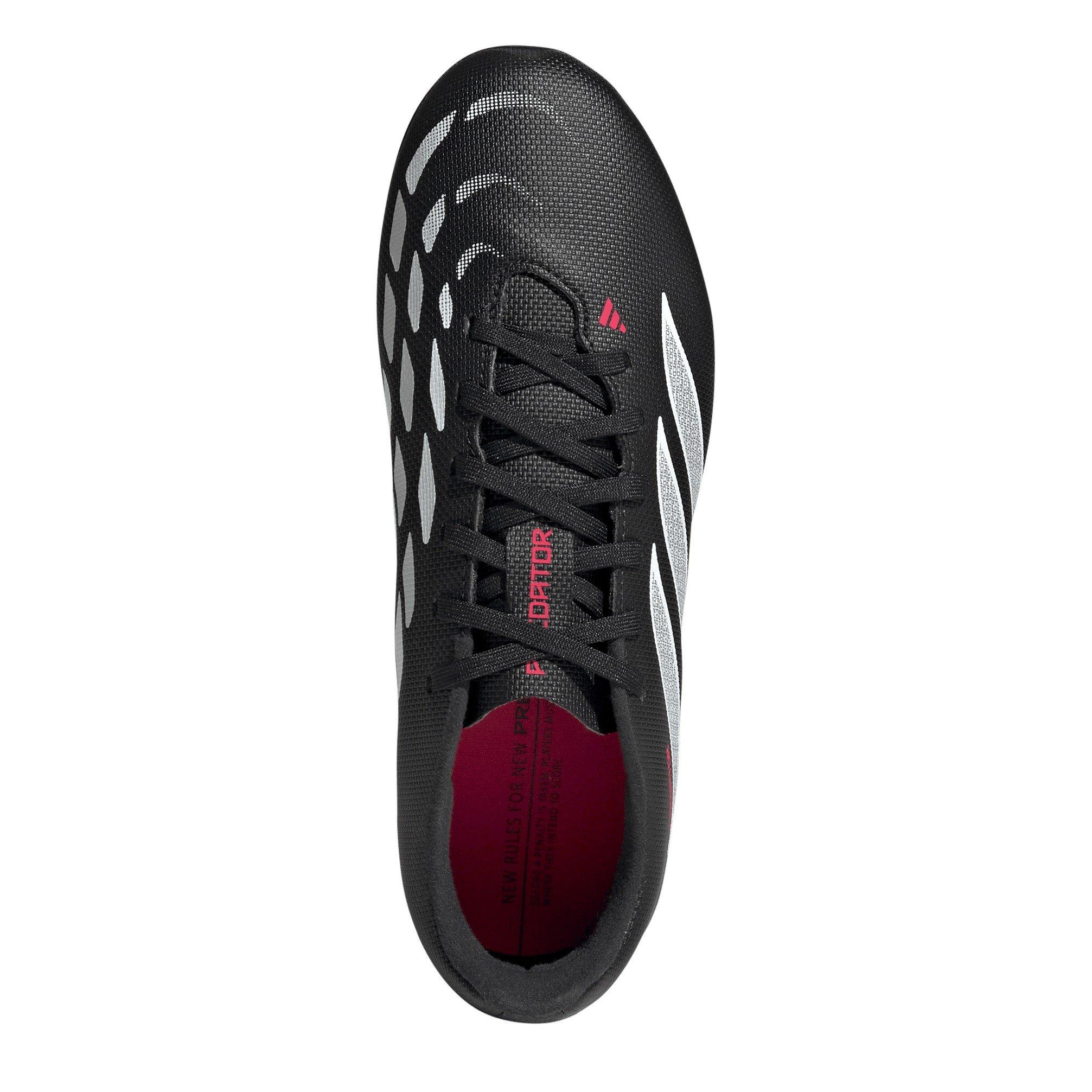 Zwart/Rood - adidas - Kids' Predator Club Firm Ground Football Boots - 5