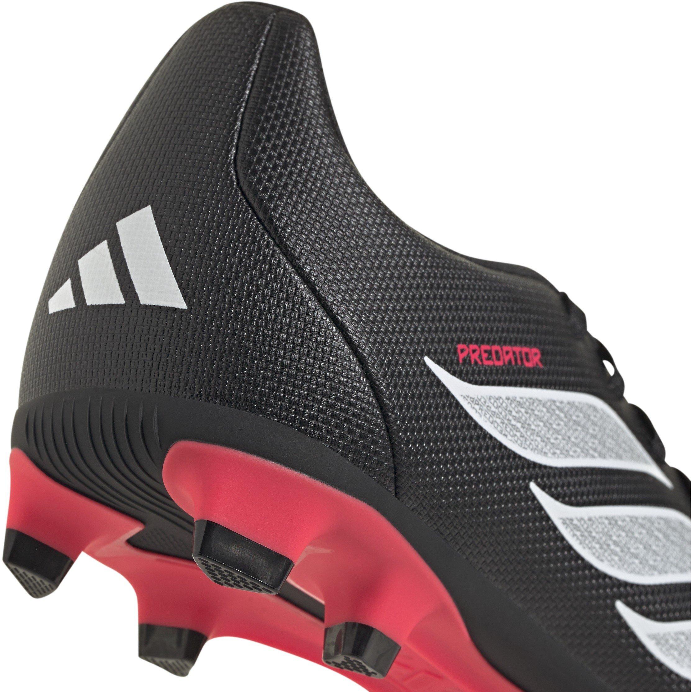 Zwart/Rood - adidas - Kids' Predator Club Firm Ground Football Boots - 7