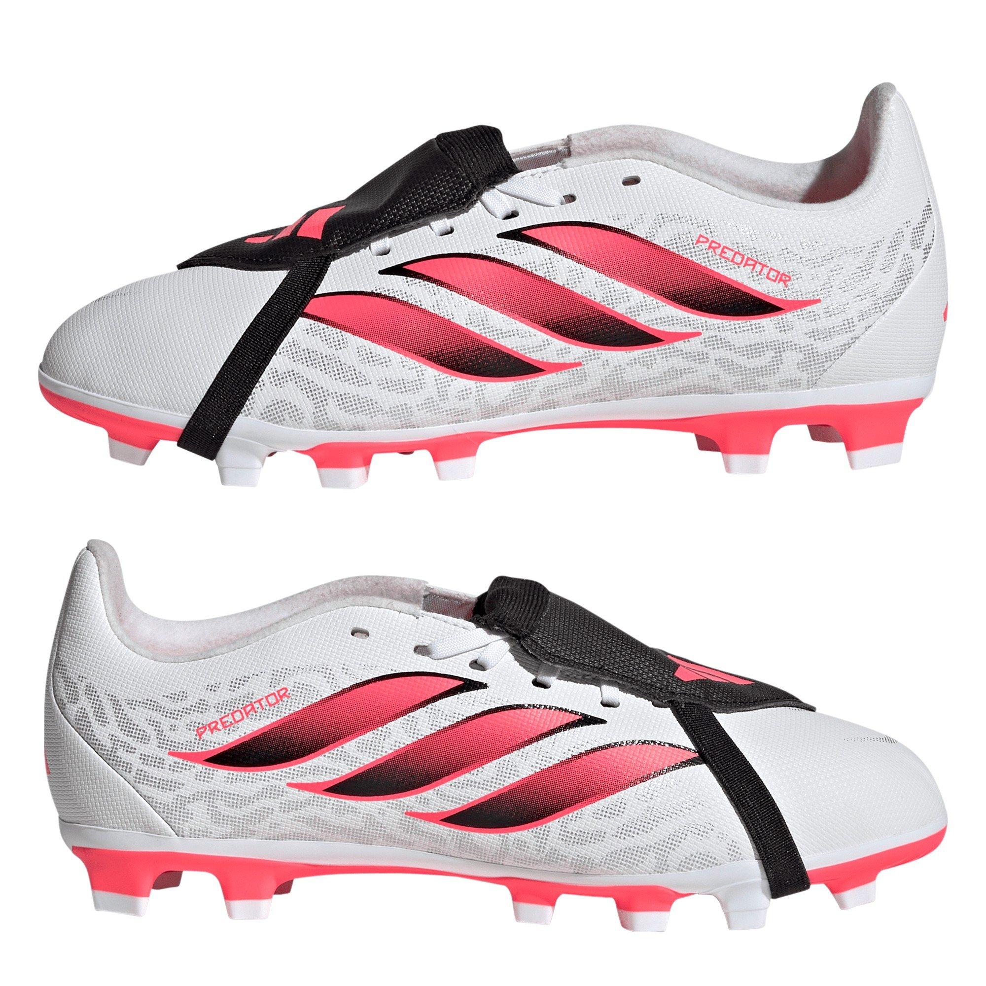 Wit/Koraal - adidas - Kids adidas Predator Fold-Over Tongue Club Firm Ground Football Boots - 9